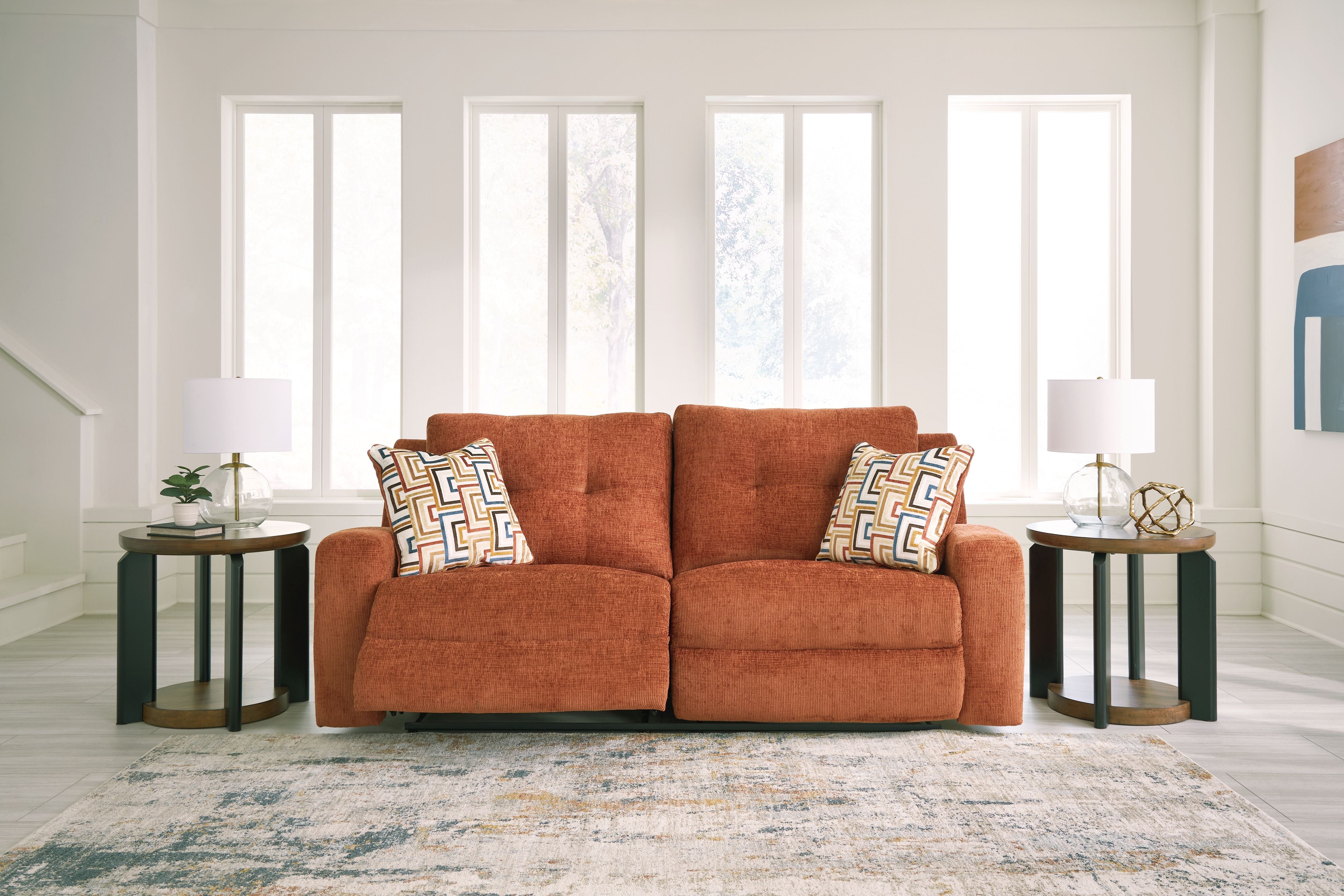 Danum - 2 Seat Reclining Sofa - Fabric - Spice