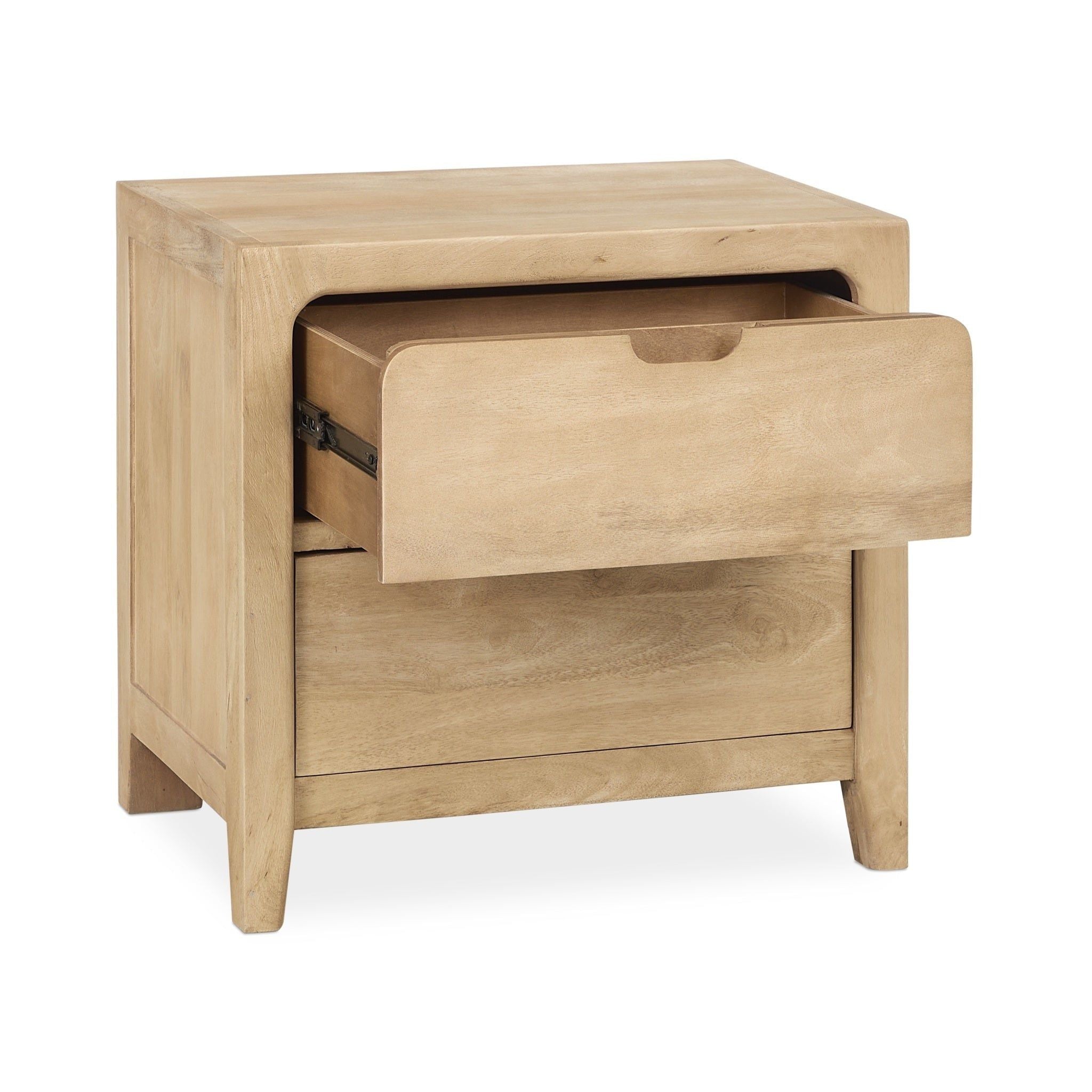 Laguna - Mango Wood 2 Drawer Nightstand - Natural