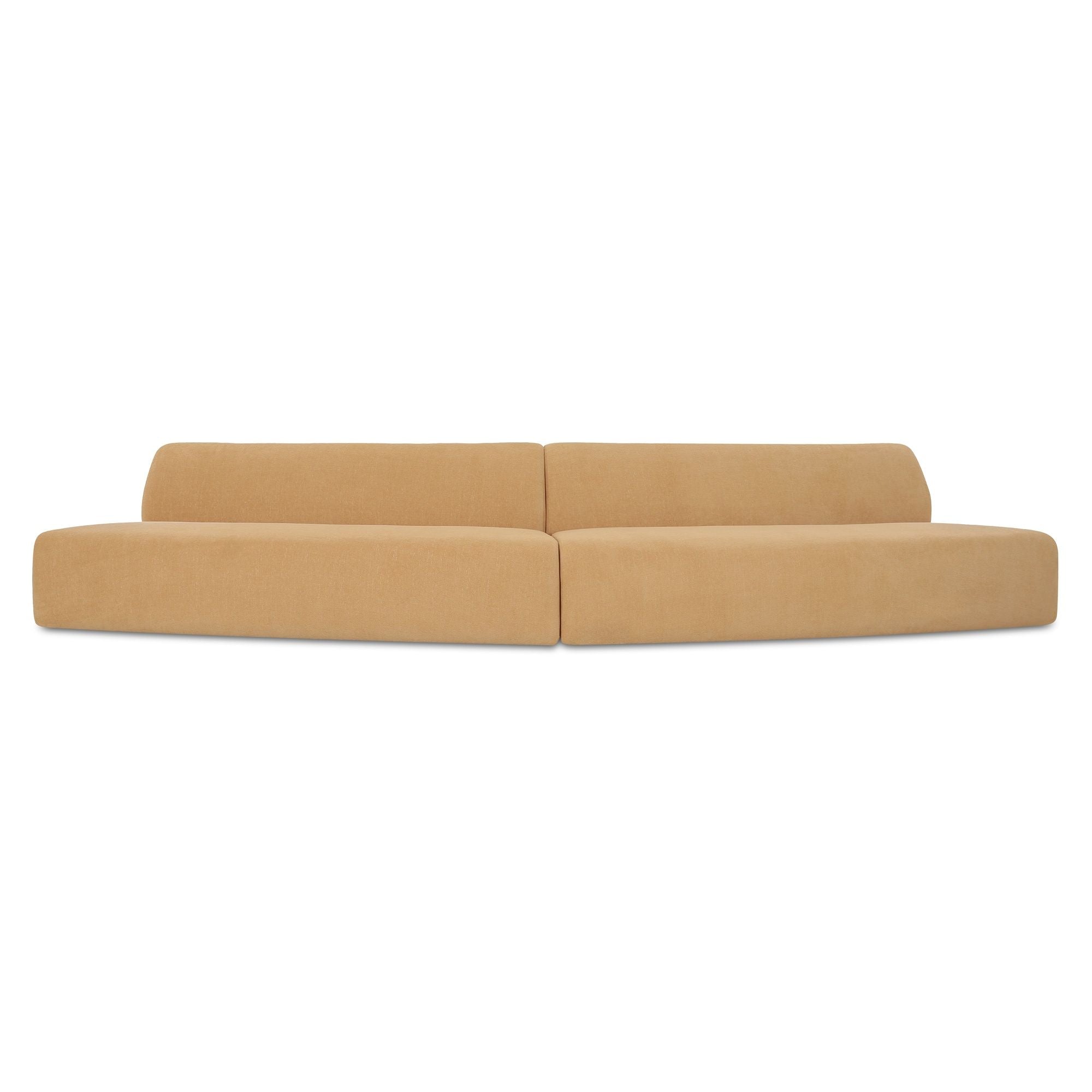 Naomi - 2 Piece Convex Modular Sectional - Golden Yellow