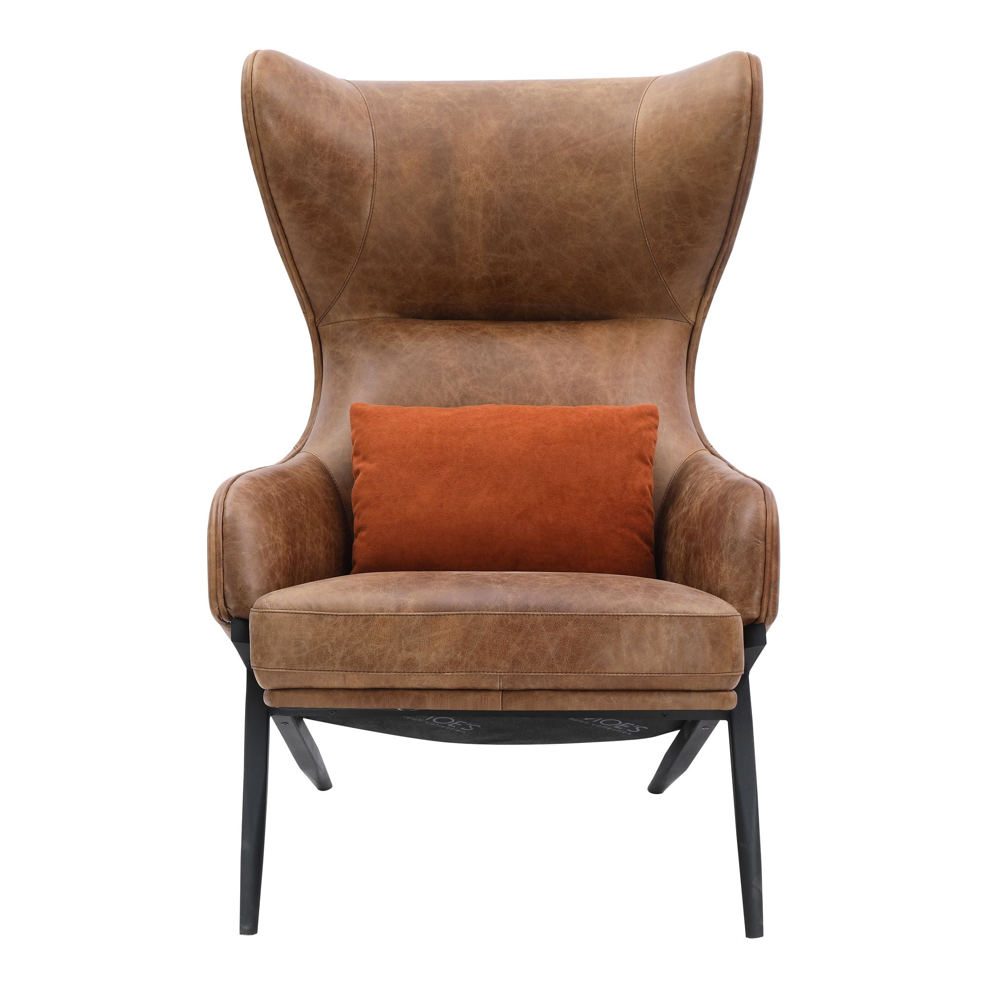 Amos - Leather Accent Chair - Light Brown