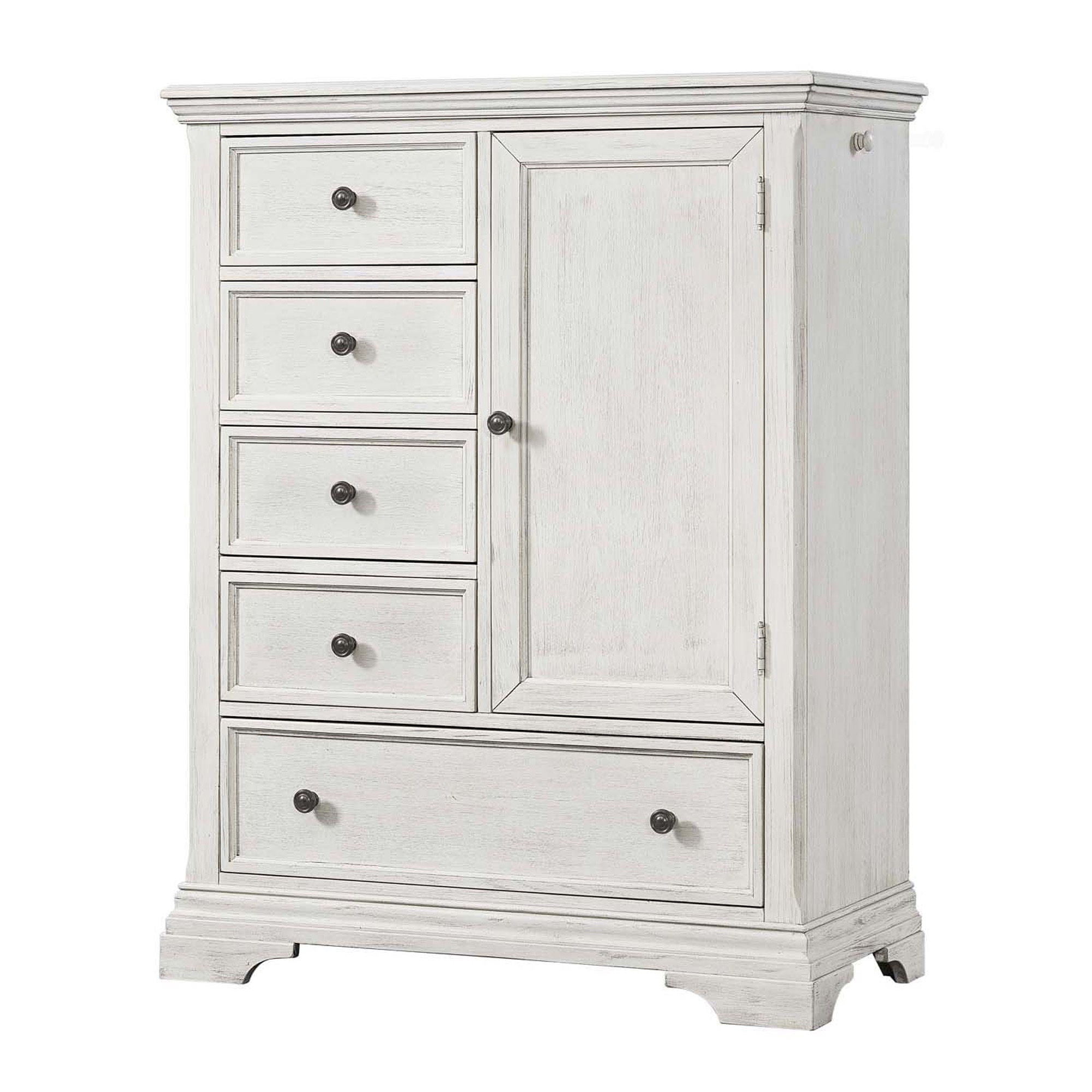 Olivia - Wood Chifferobe - Brushed White