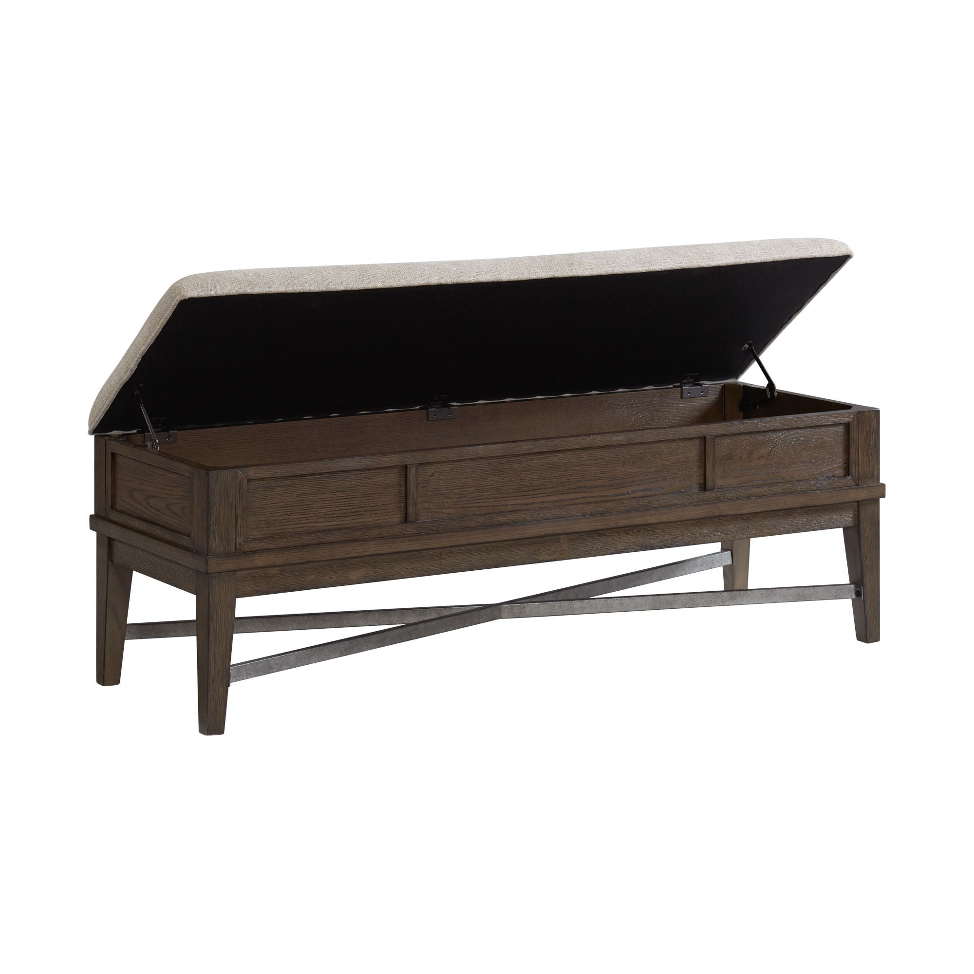 Preston - Storage Bench - Weathered Vintage Oak
