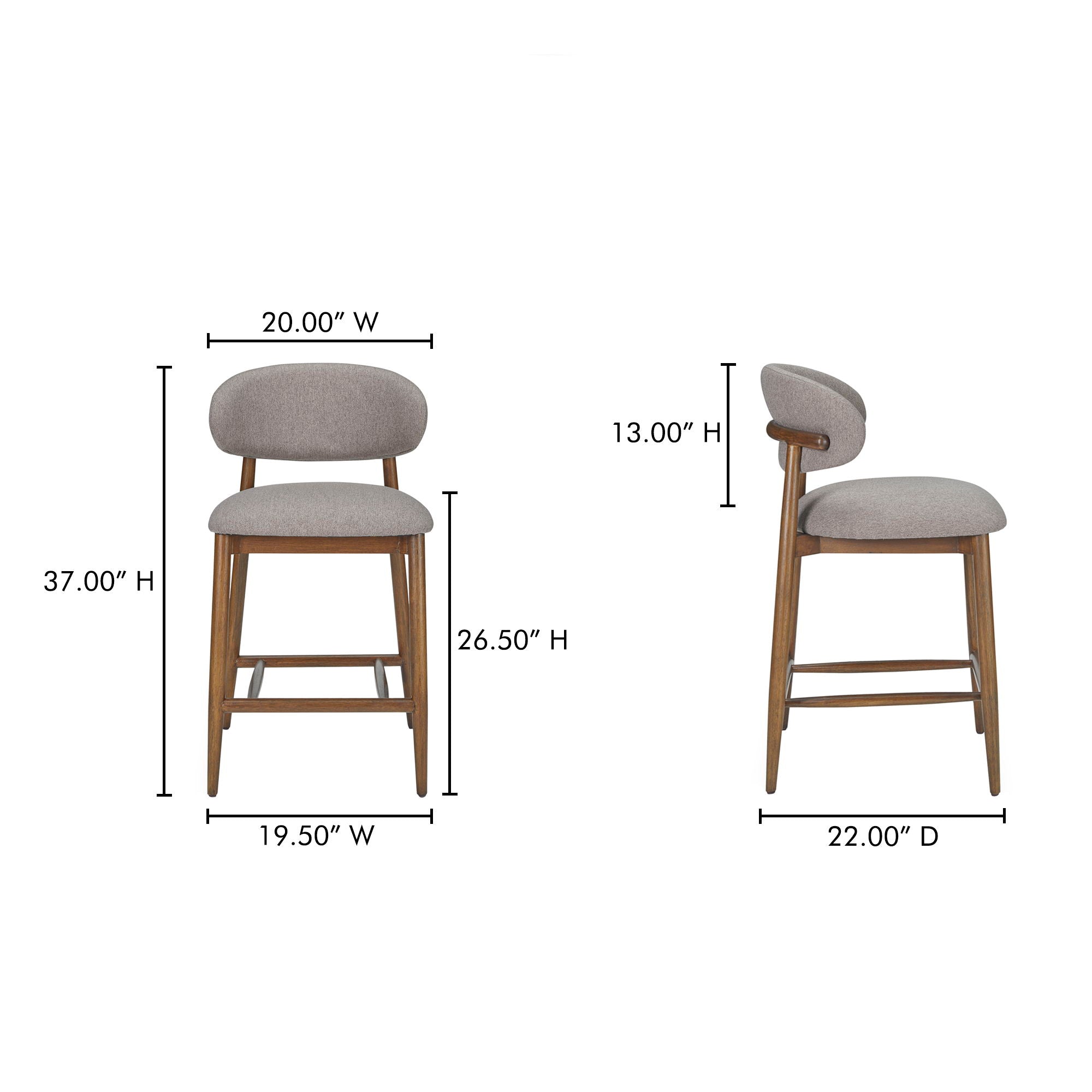 Ellie - Counter Stool - Light Brown