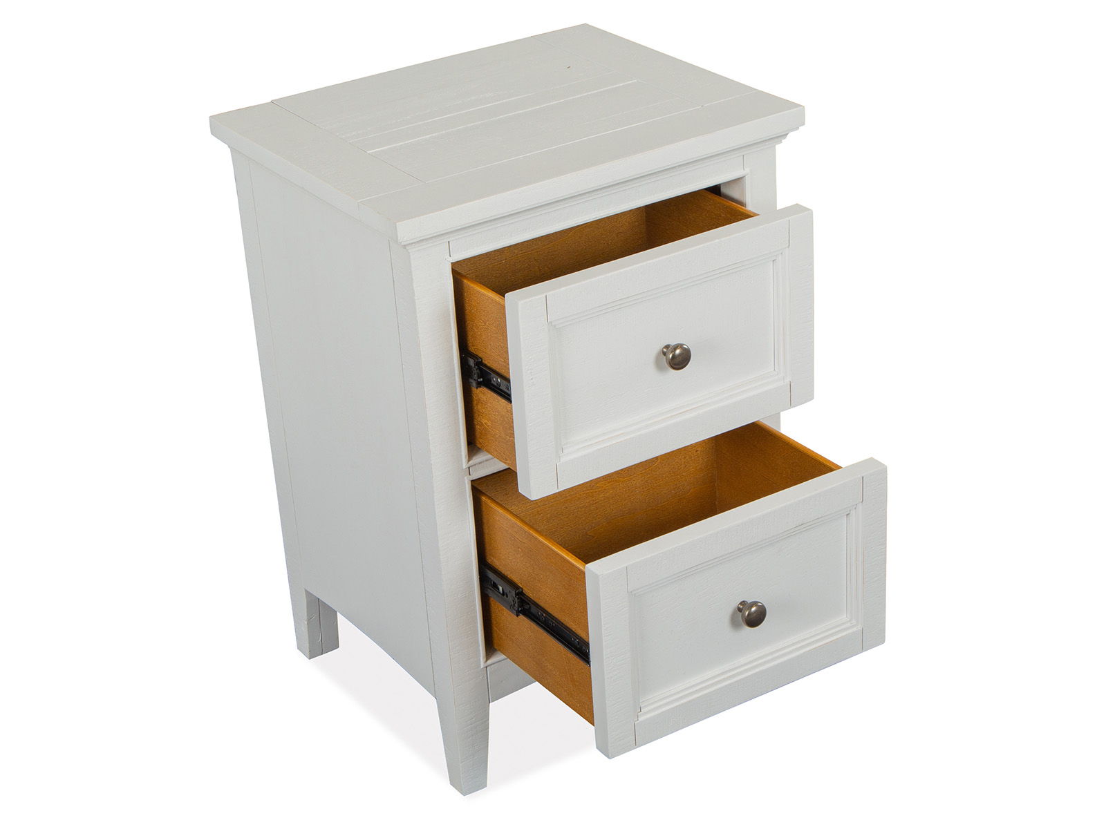 Heron Cove - Small Drawer Nightstand - Chalk White And Dovetail Grey