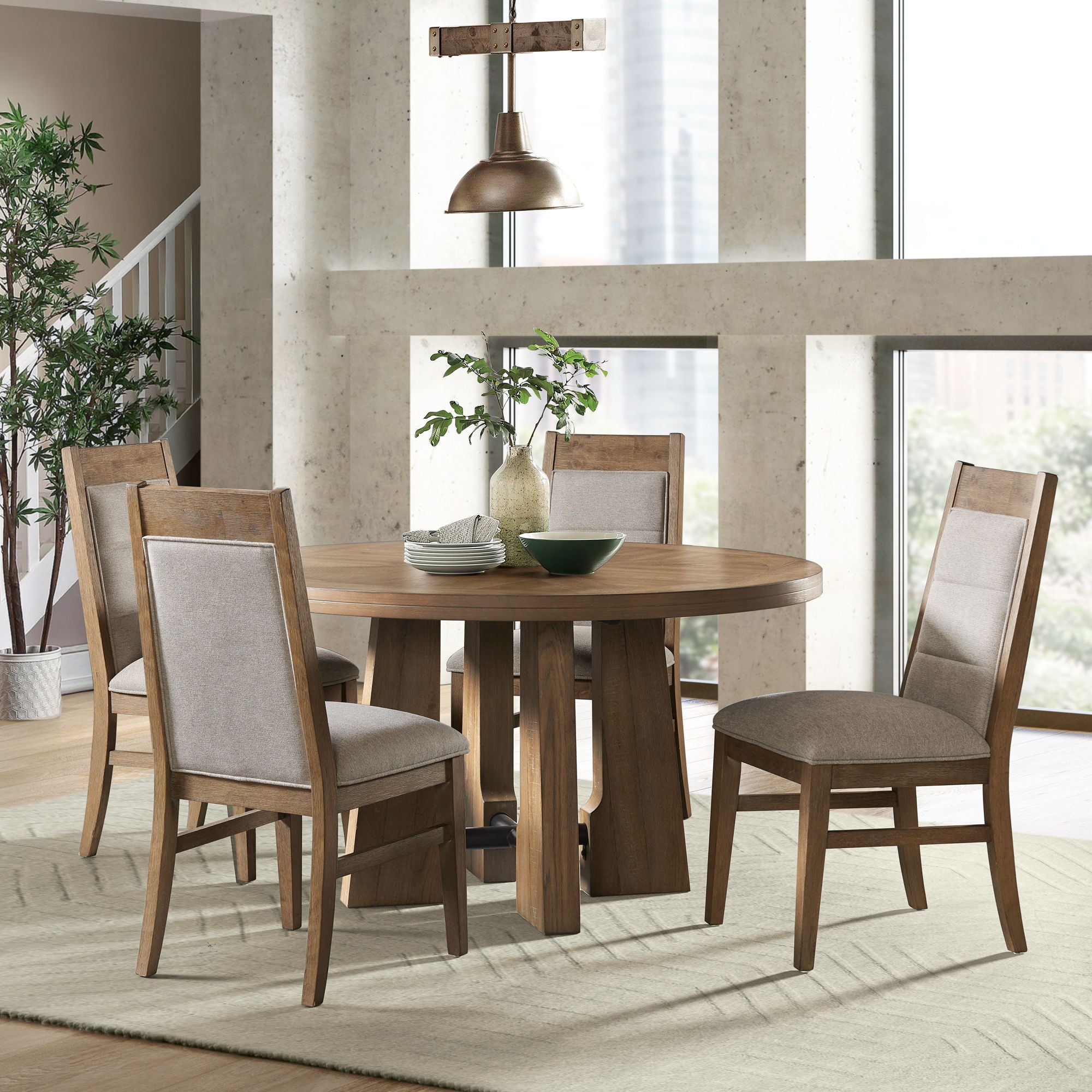 Landmark - Round Dining Table - Weathered Oak