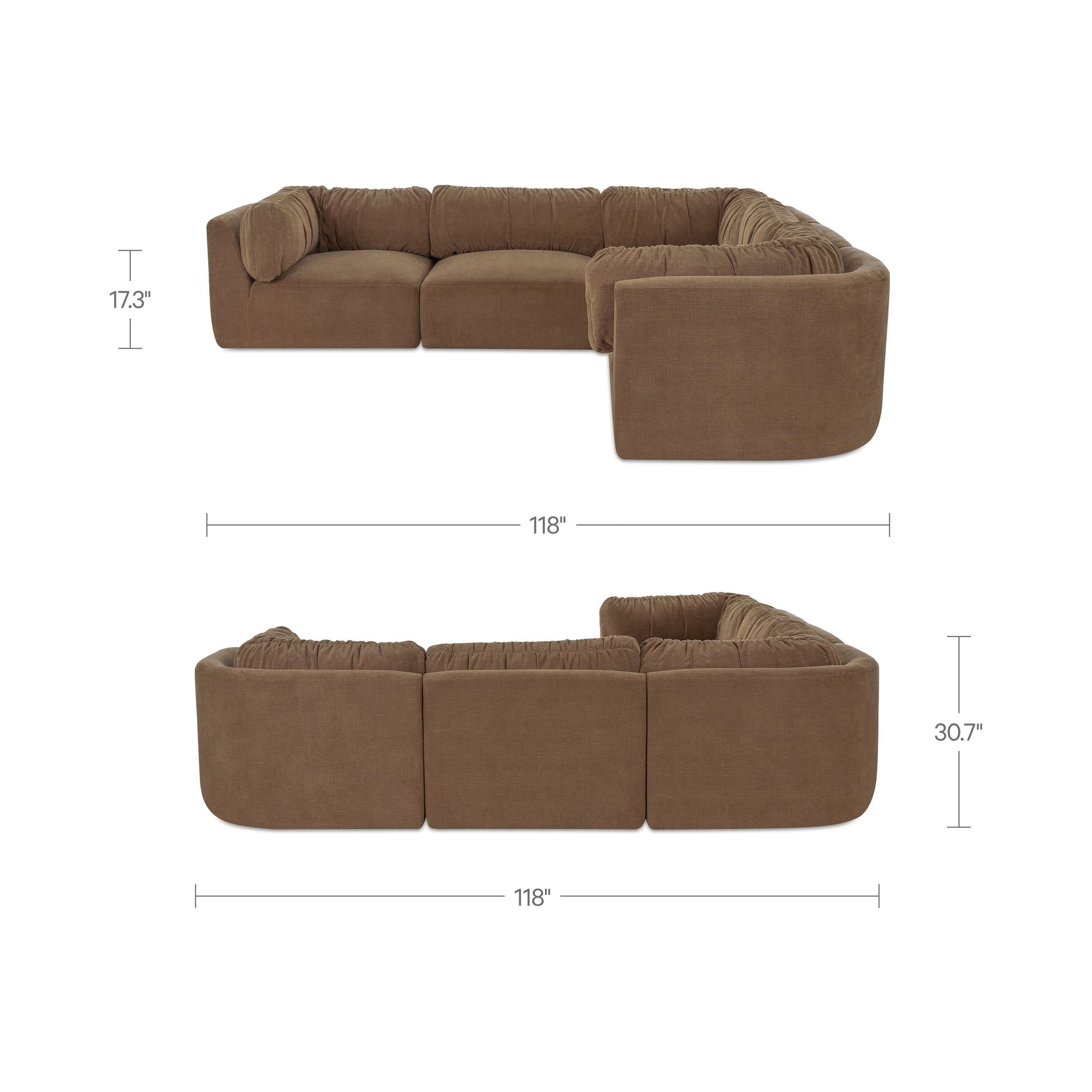 Matina - Classic L Modular Sectional - Taupe