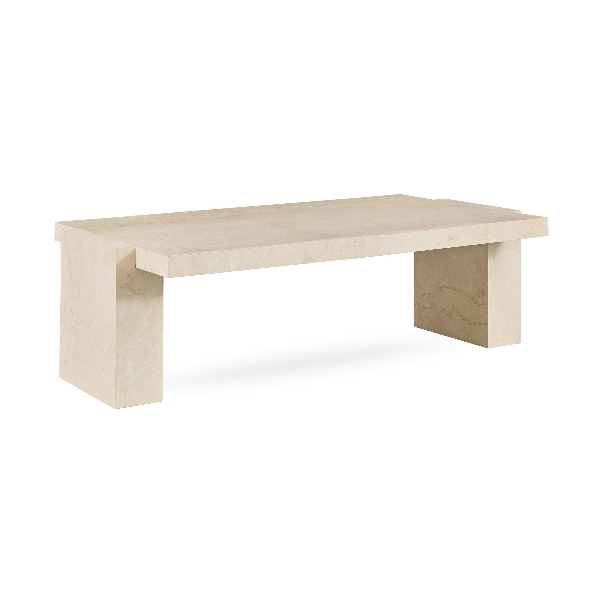 Rizza - Marble Rectangle Coffee Table - White