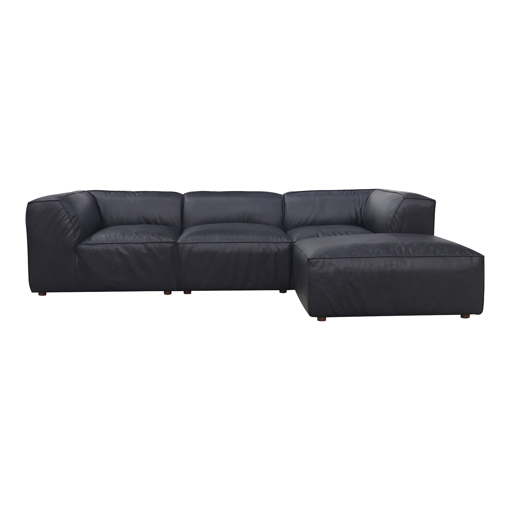 Form - Lounge Modular Leather Sectional - Vantage Black