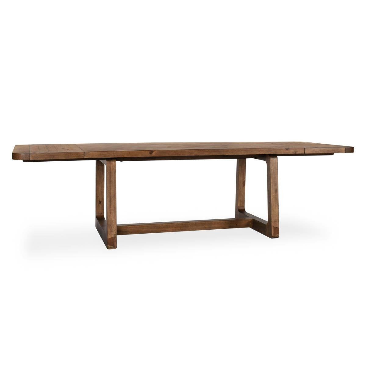 Lyra - Pine Wood 80-110" Ext Dining Table - Smoke Brown