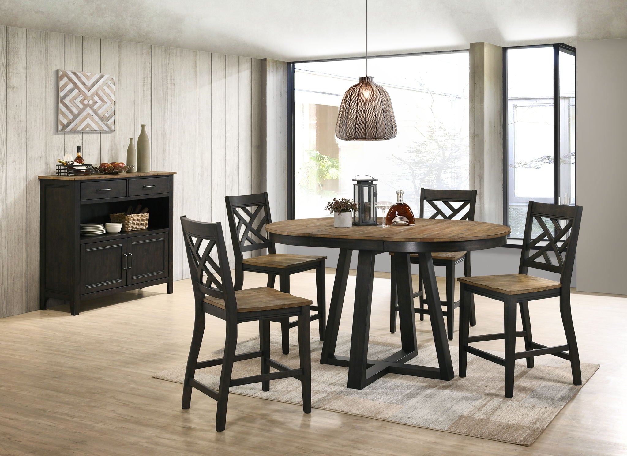 Harper - Lattice Stool - Brushed Brown / Pecan