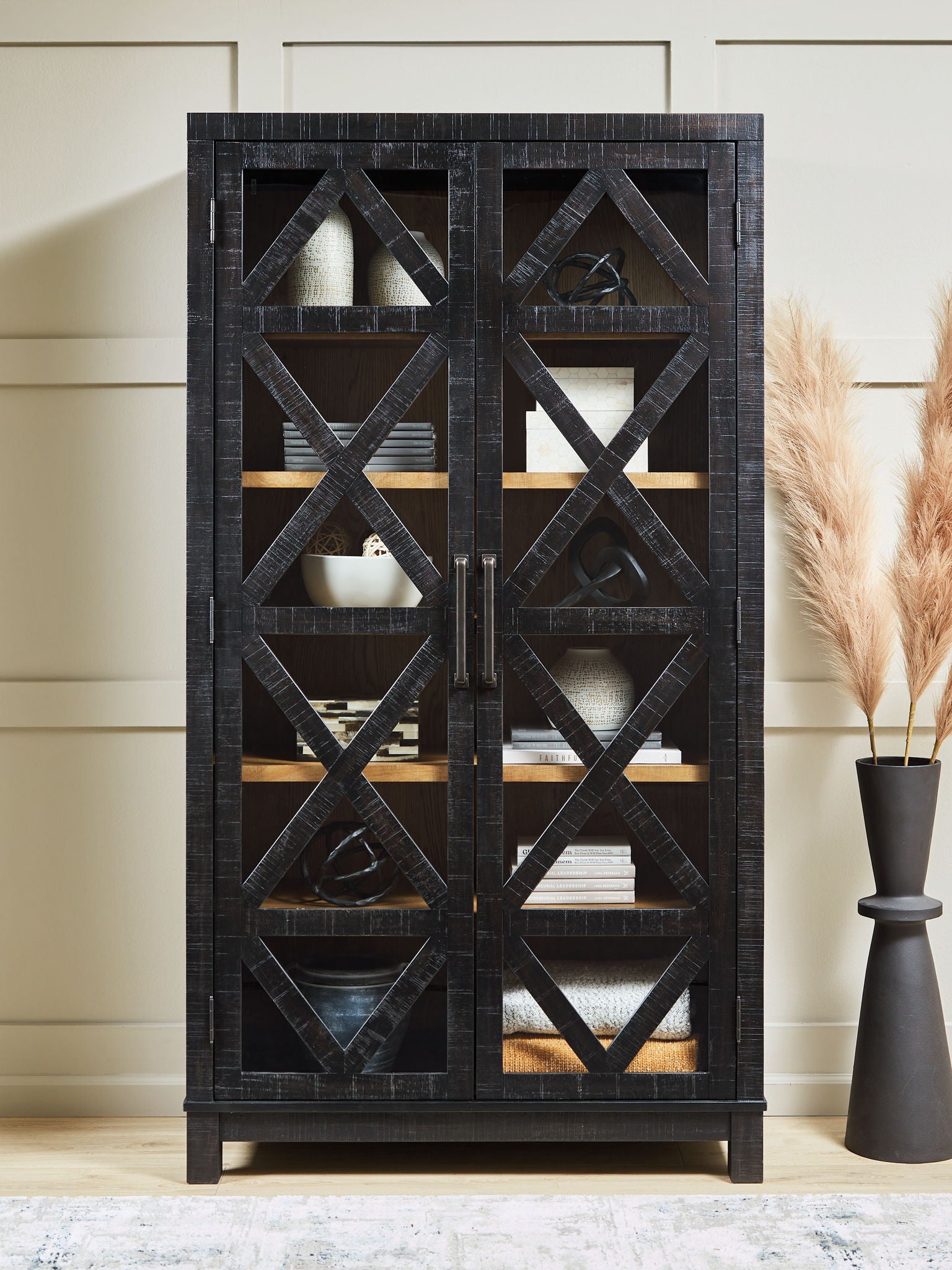 Christop - Accent Cabinet - Black / Brown