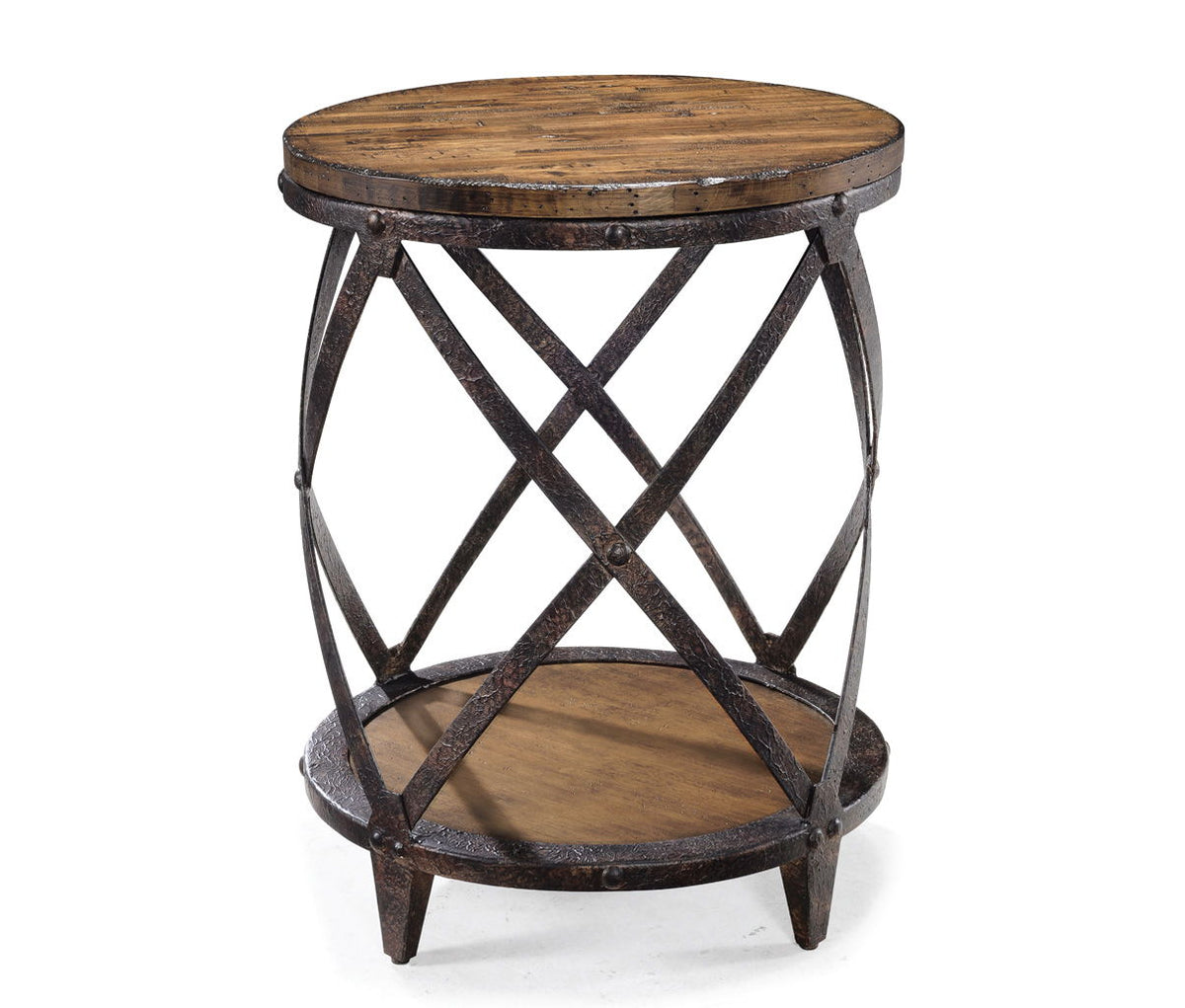 Pinebrook - Round Accent Table - Distressed Natural Pine