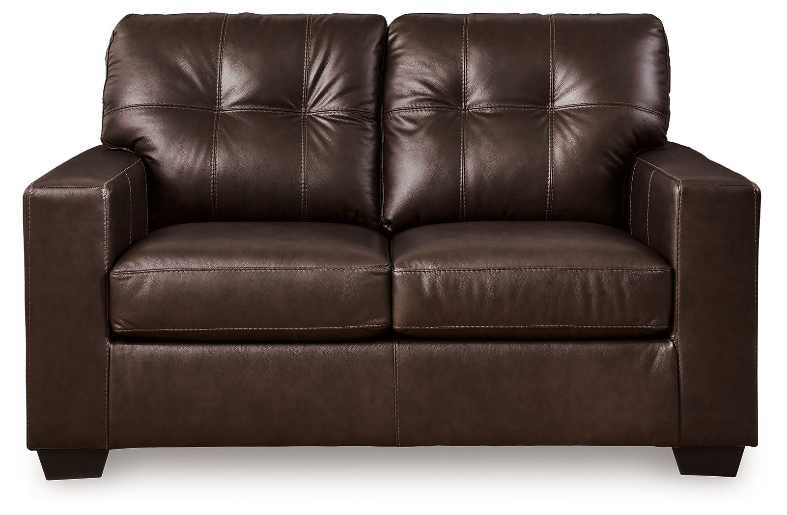 Santorine - Loveseat - Leather Match - Dark Brown