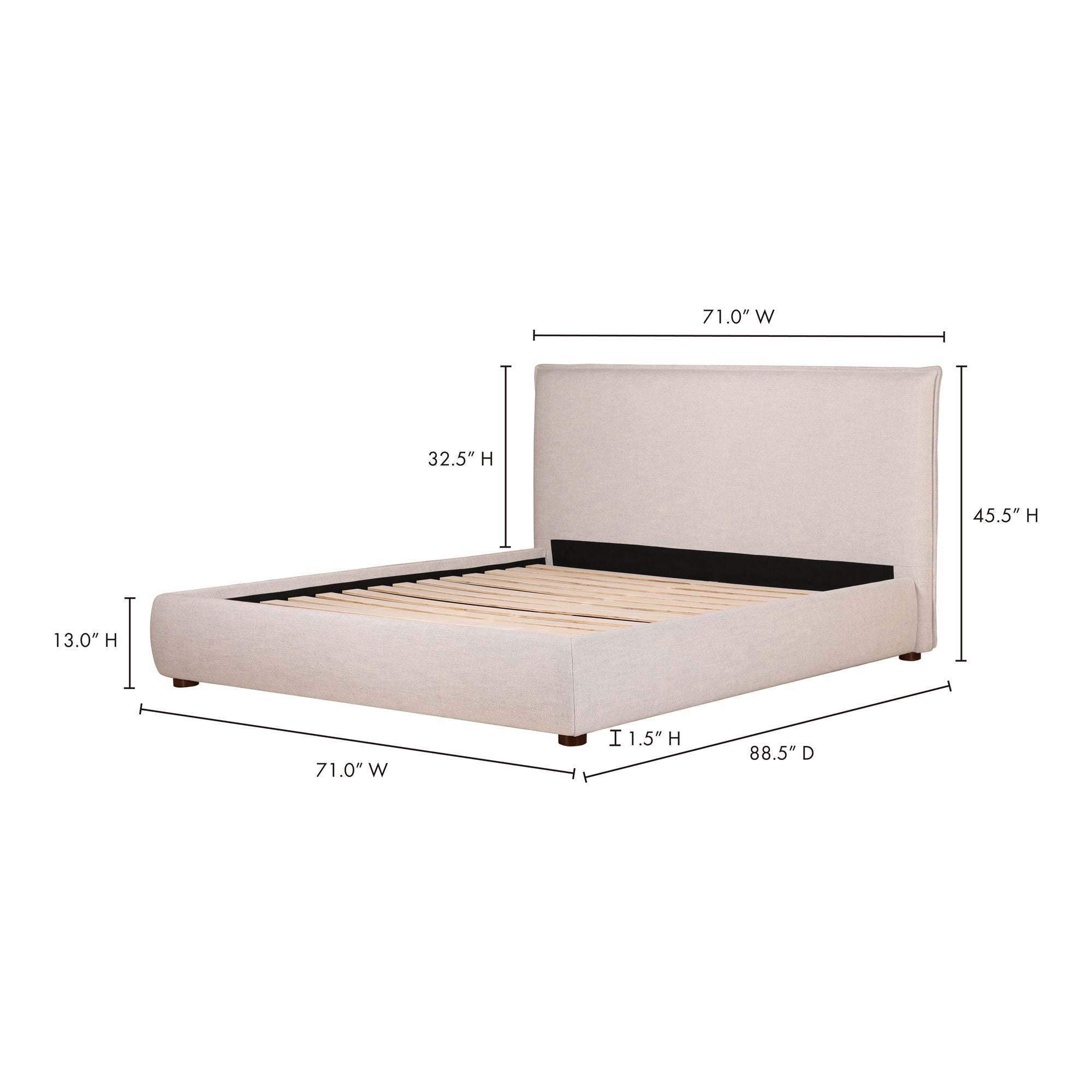 Luzon - Queen Bed - Light Gray
