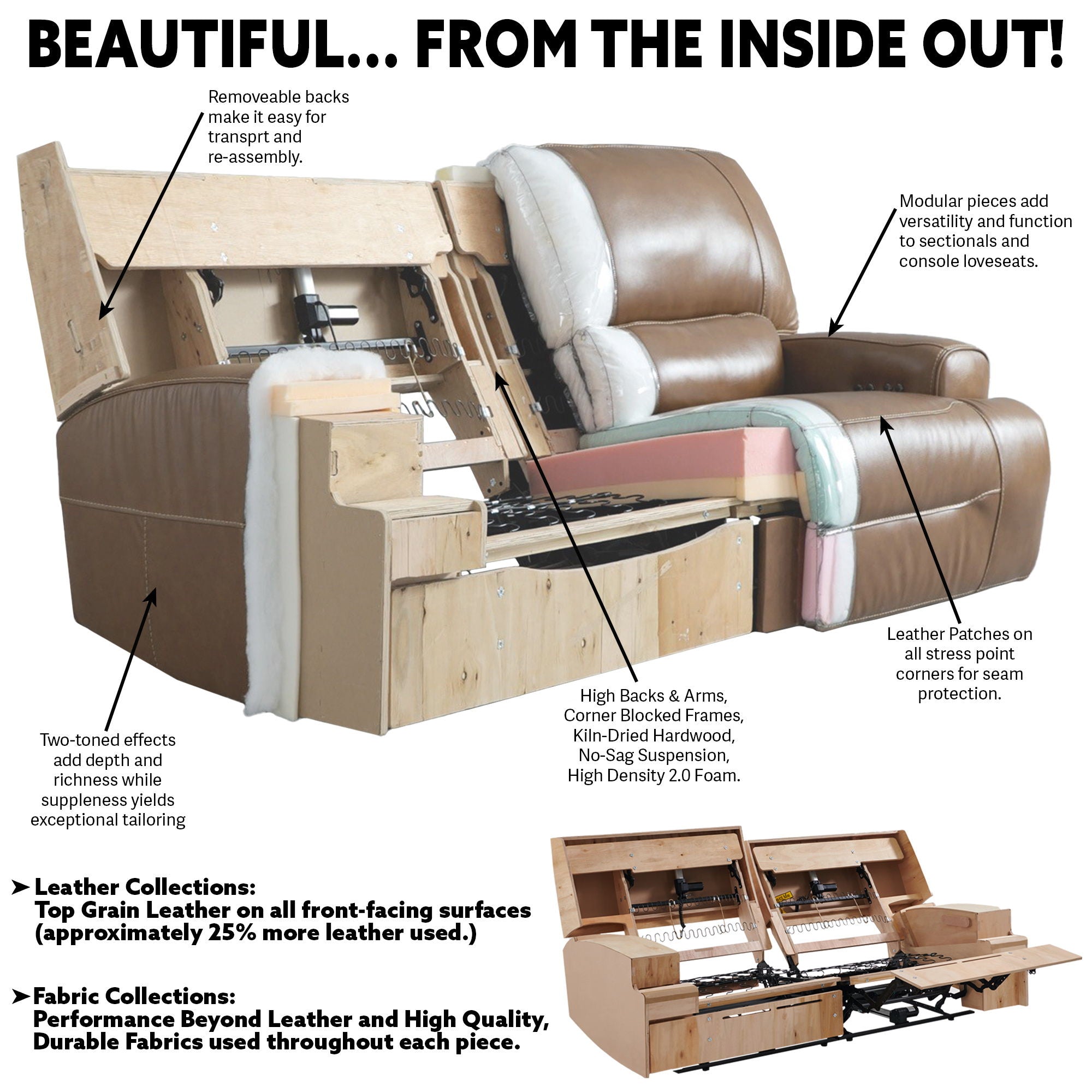 Wainwright - Dual-Power Loveseat - Reddish Brown