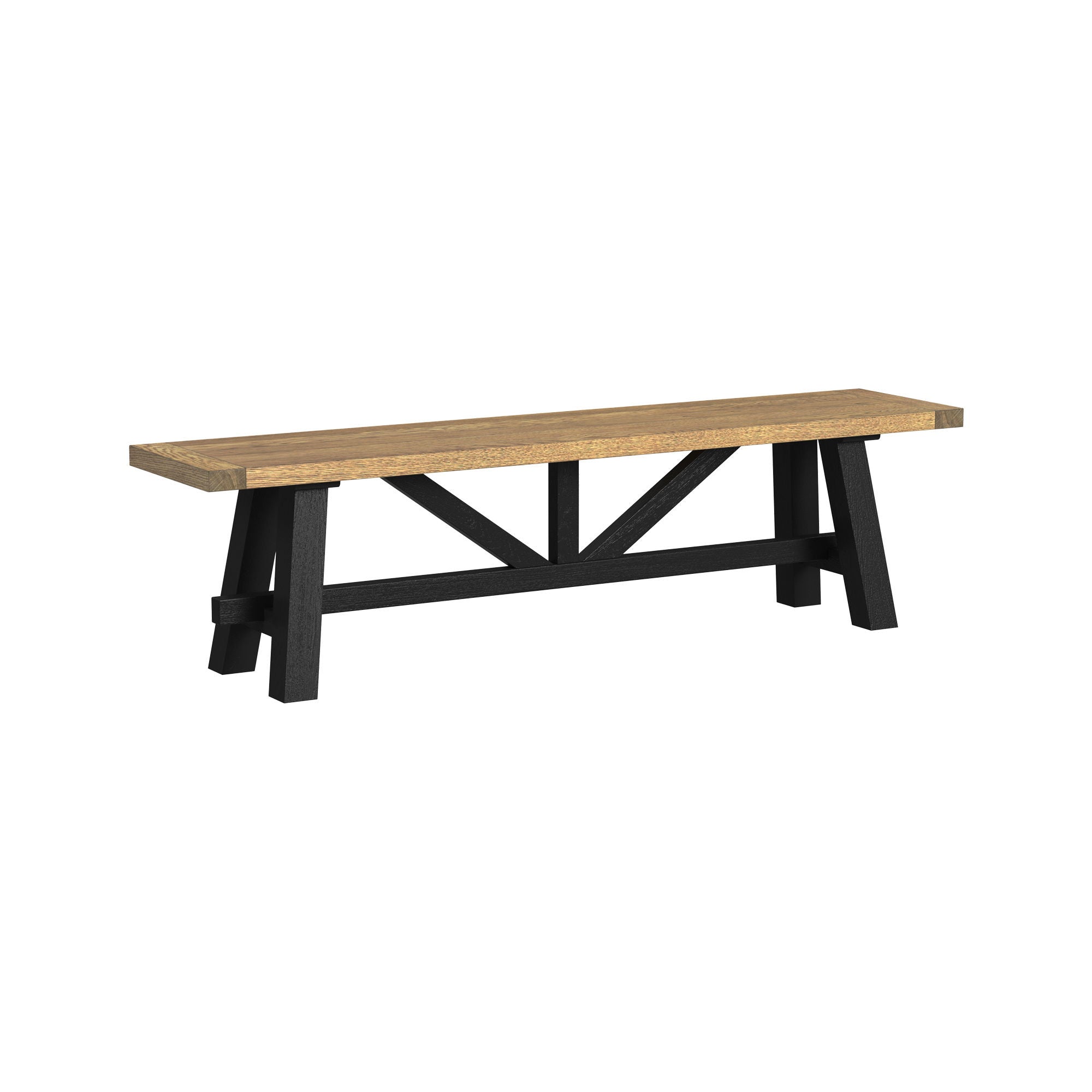 Hendricks - Dining Bench - Rustic Wheat / Raven