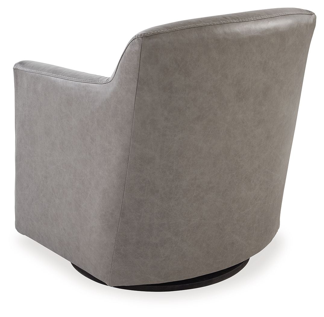 Bradney - Swivel Accent Chair - Leather Match - Fossil