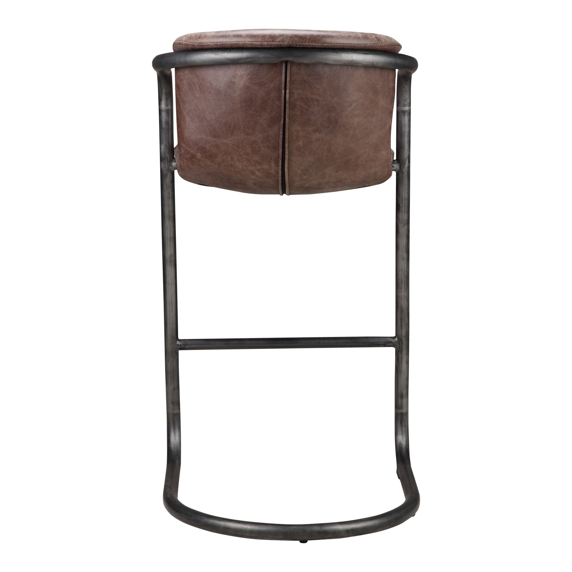 Freeman - Leather Barstool (Set of 2) - Grazed Brown
