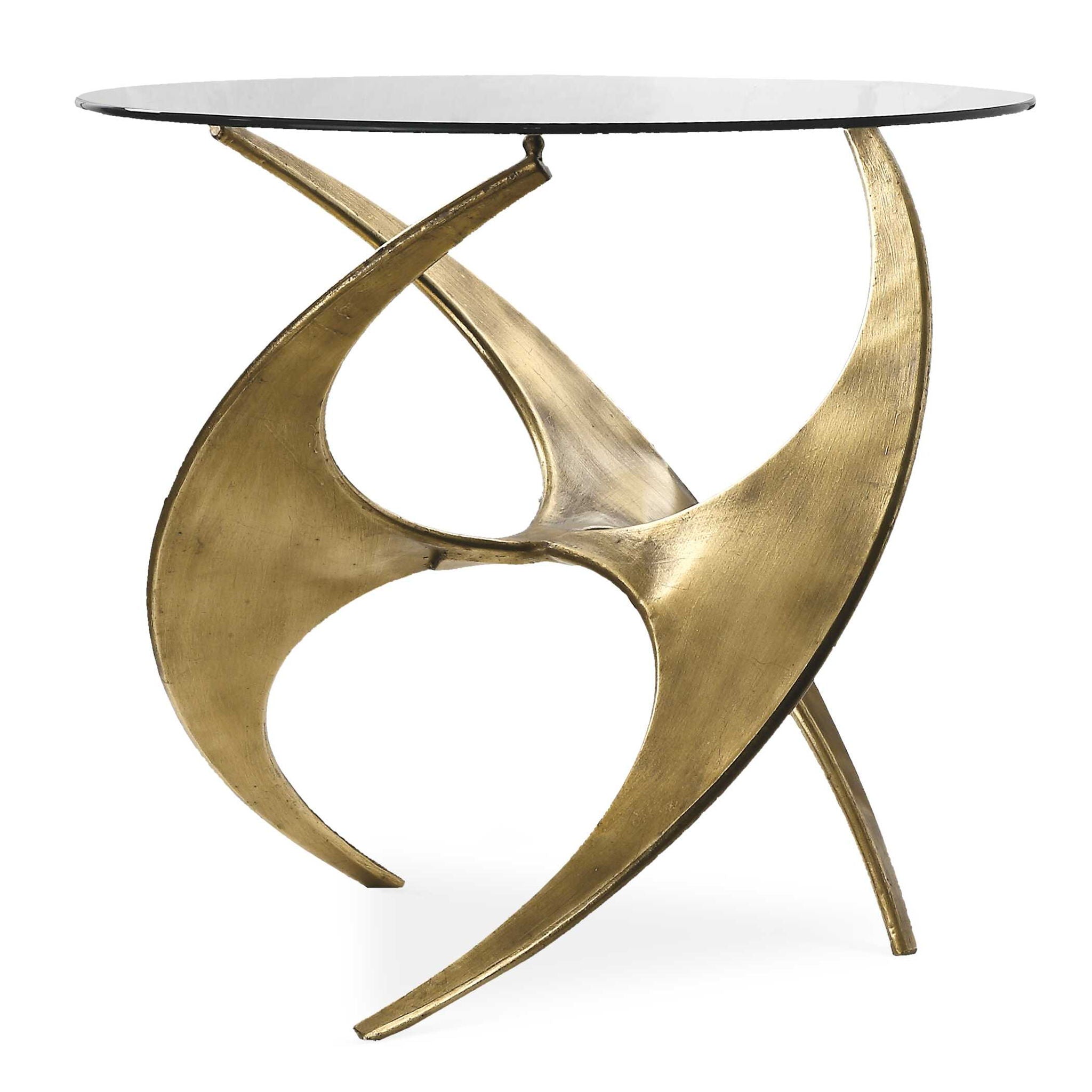 Graciano - Glass Side Table - Gold