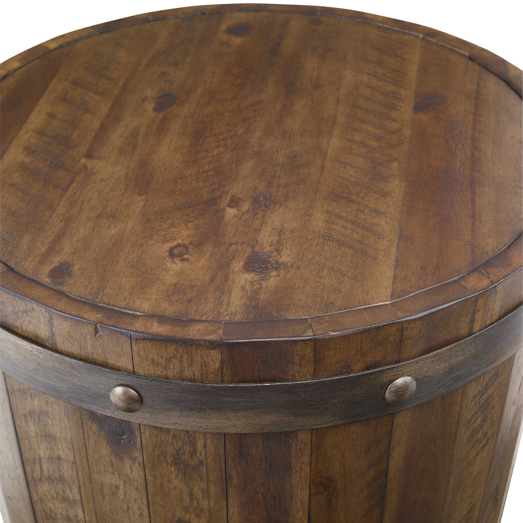 Ceylon - Wine Barrel Side Table - Dark Brown
