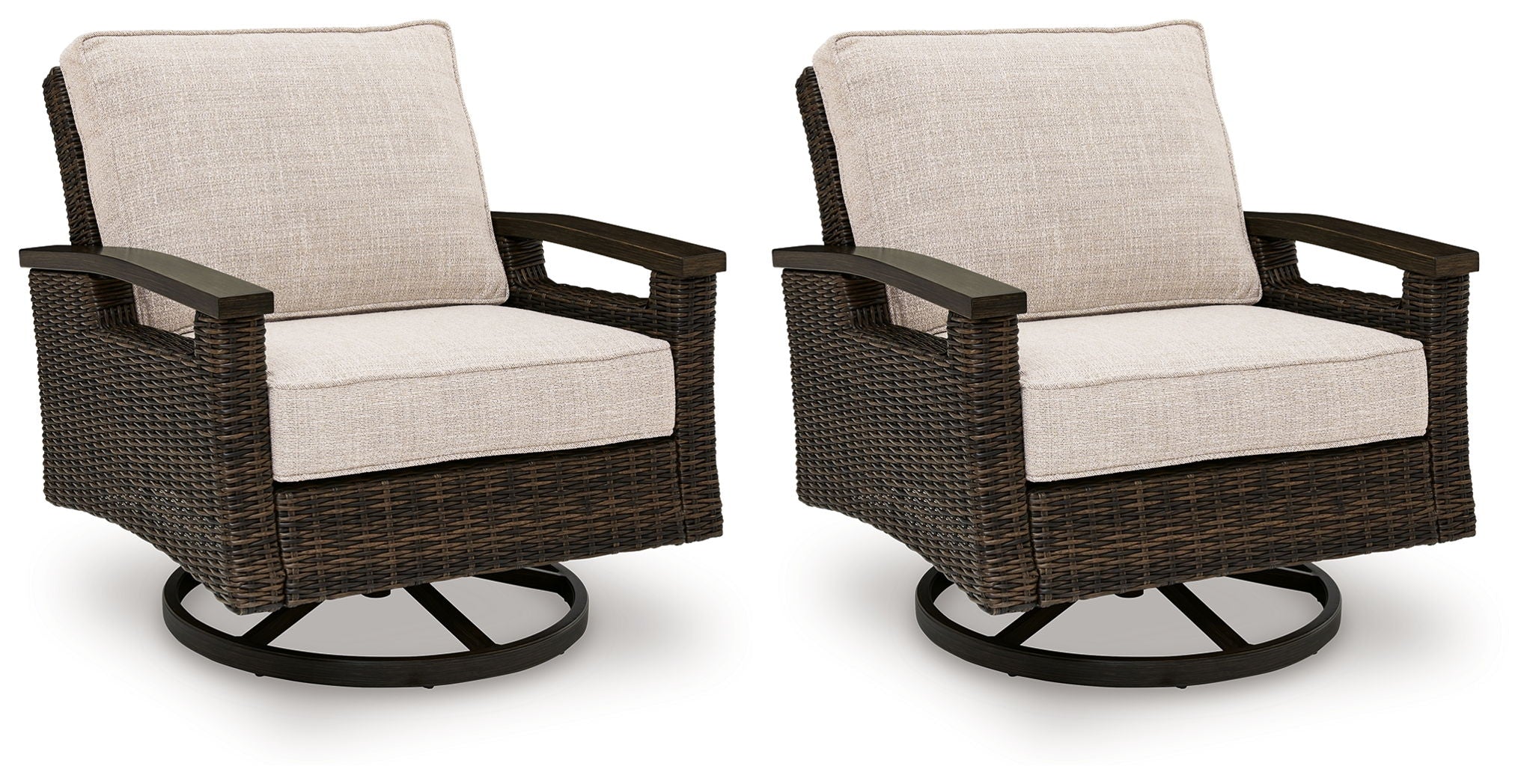 Monterey Point - Swivel Lounge Chair (Set of 2) - Dark Brown