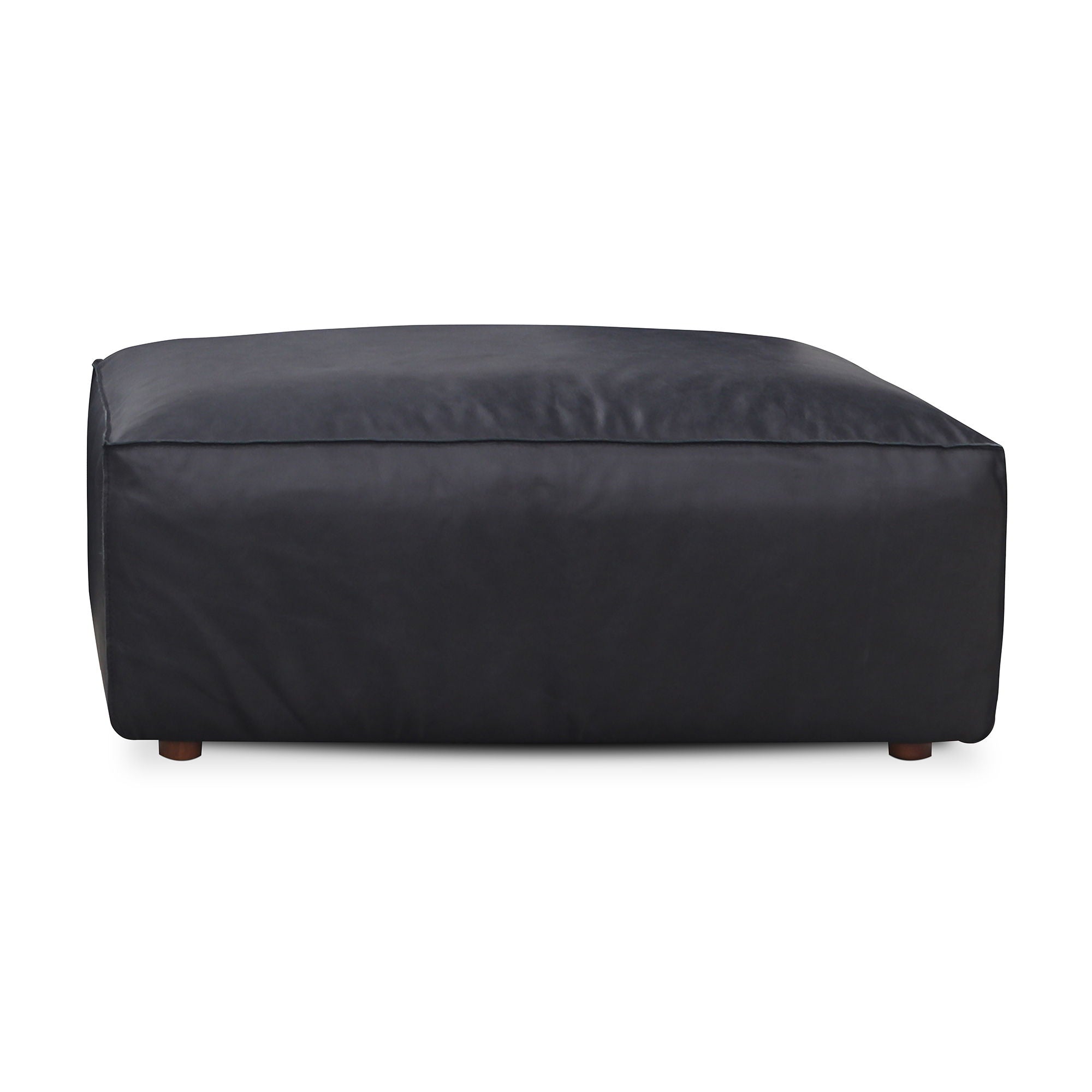 Form - Leather Ottoman - Vantage Black