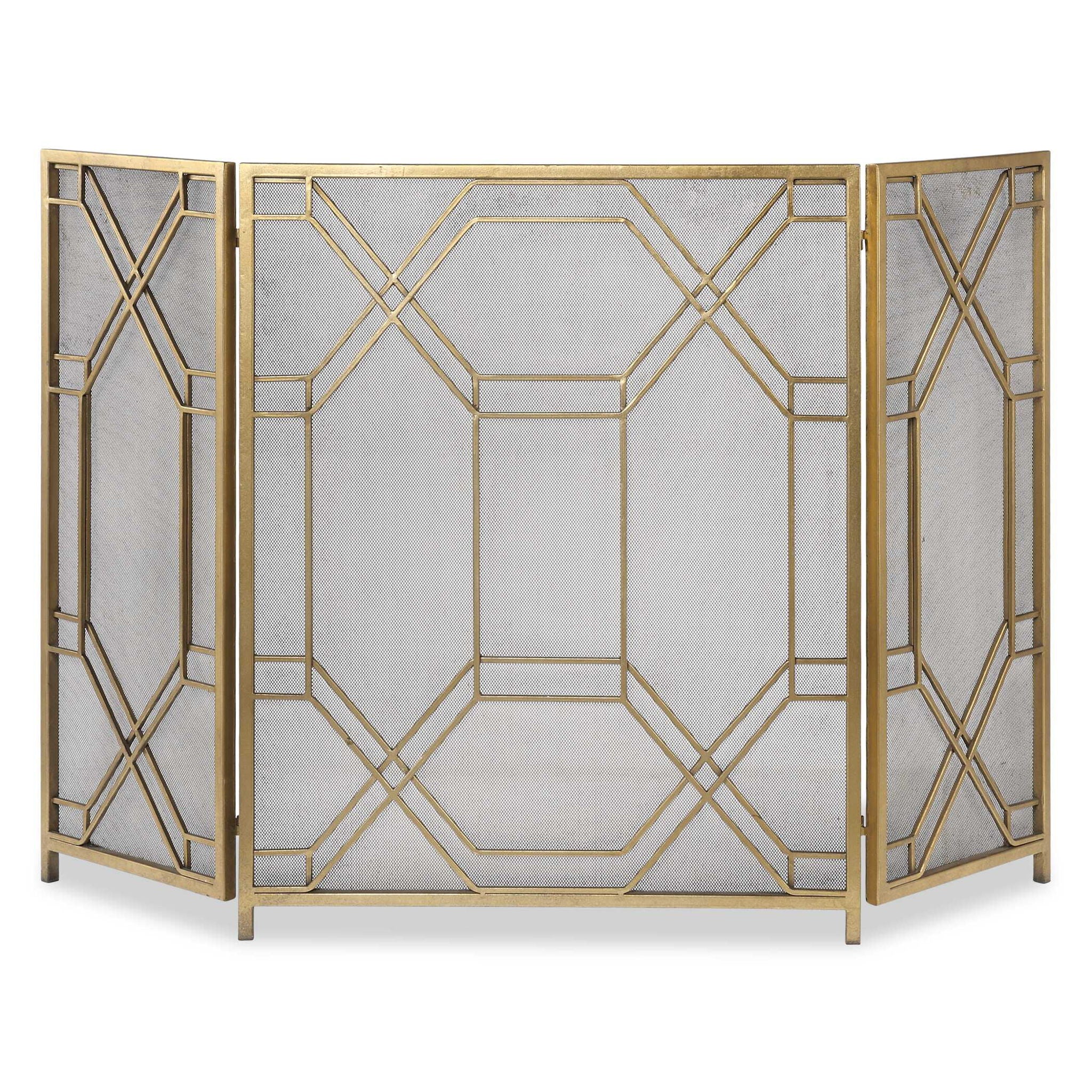 Rosen - Fireplace Screen - Gold
