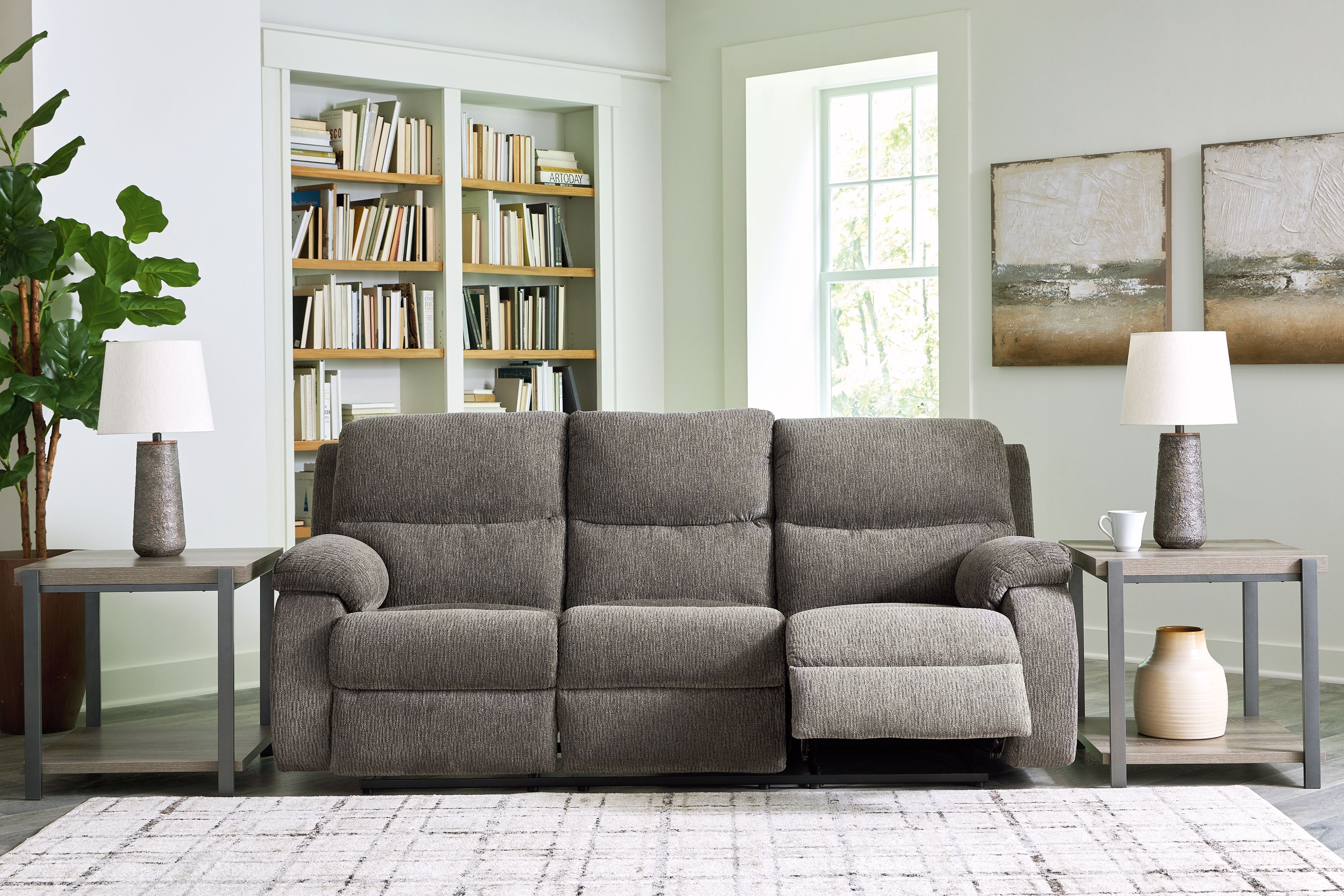 Scranto - Brindle - Reclining Sofa - Fabric