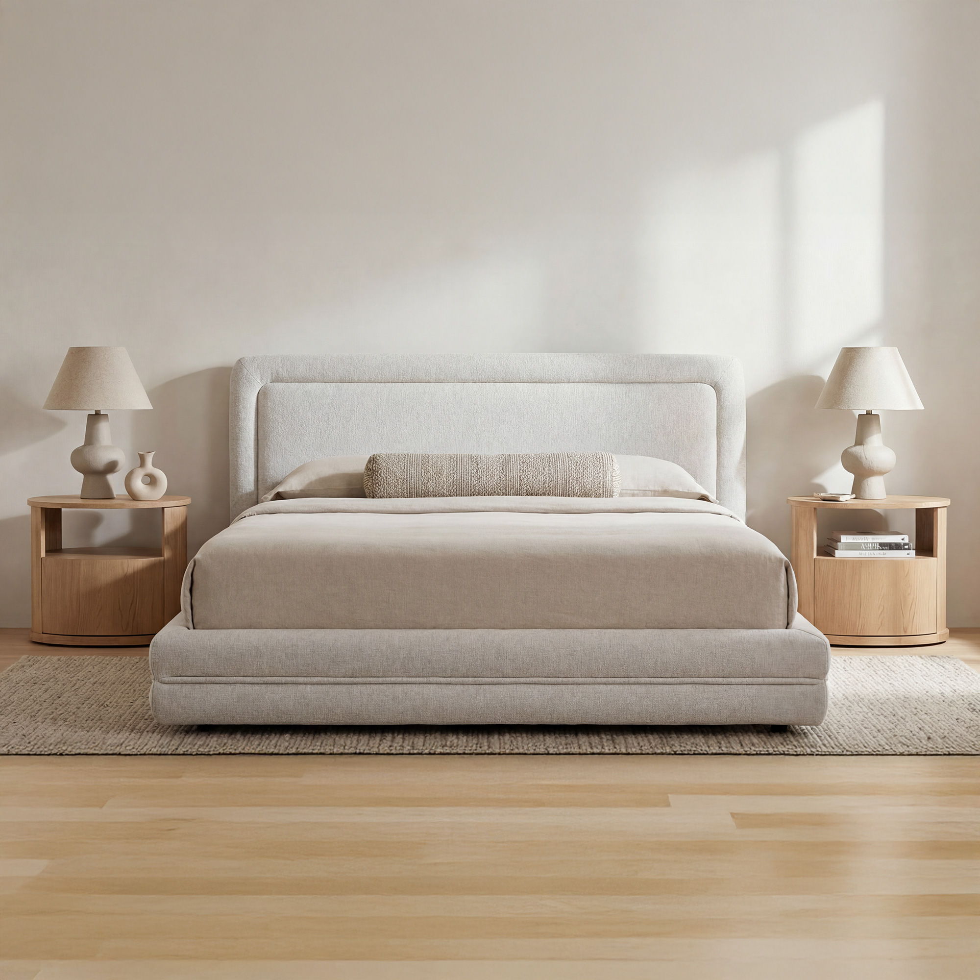 Tory - King Bed Pebble - Pebble