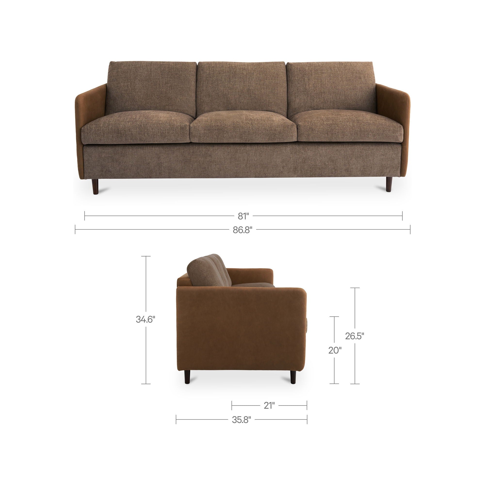 Teller - Sofa - Brown