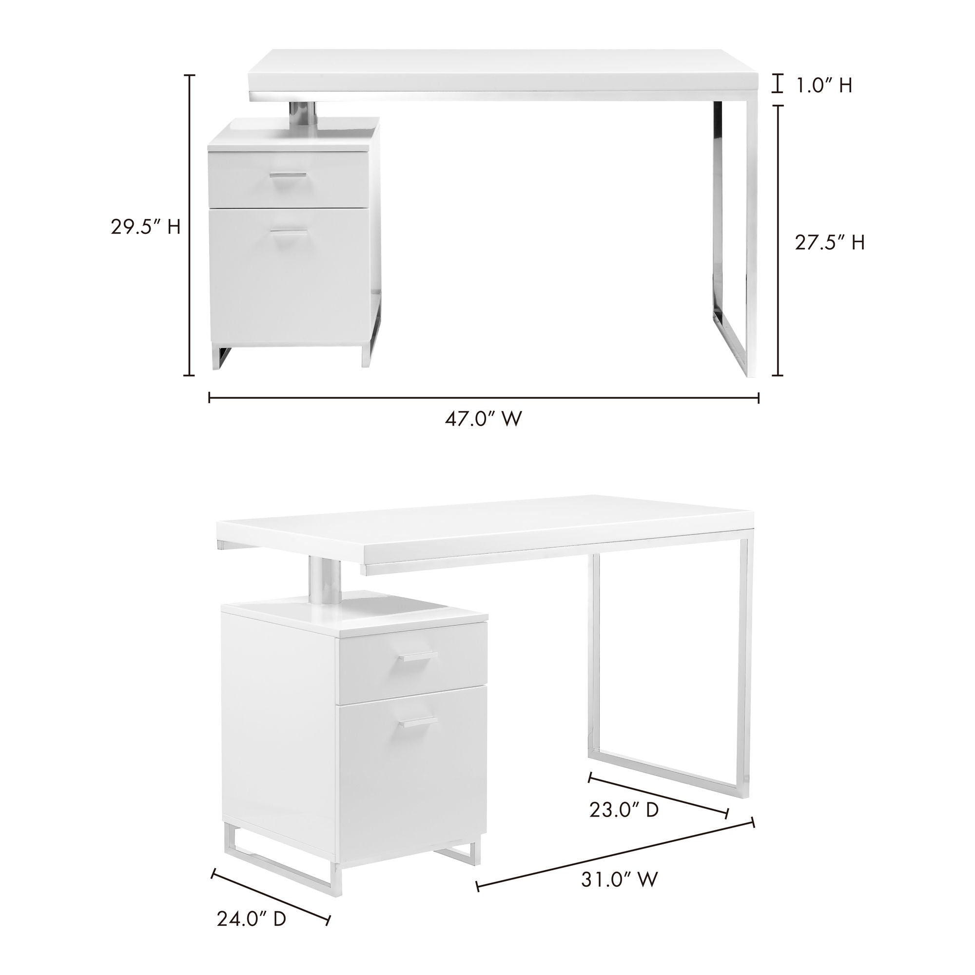 Martos - Desk - White - Wood
