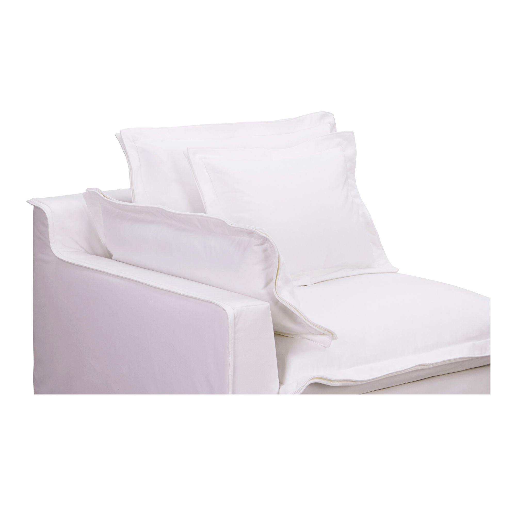 Olivia - Left Arm Facing Chair Performance Fabric - White