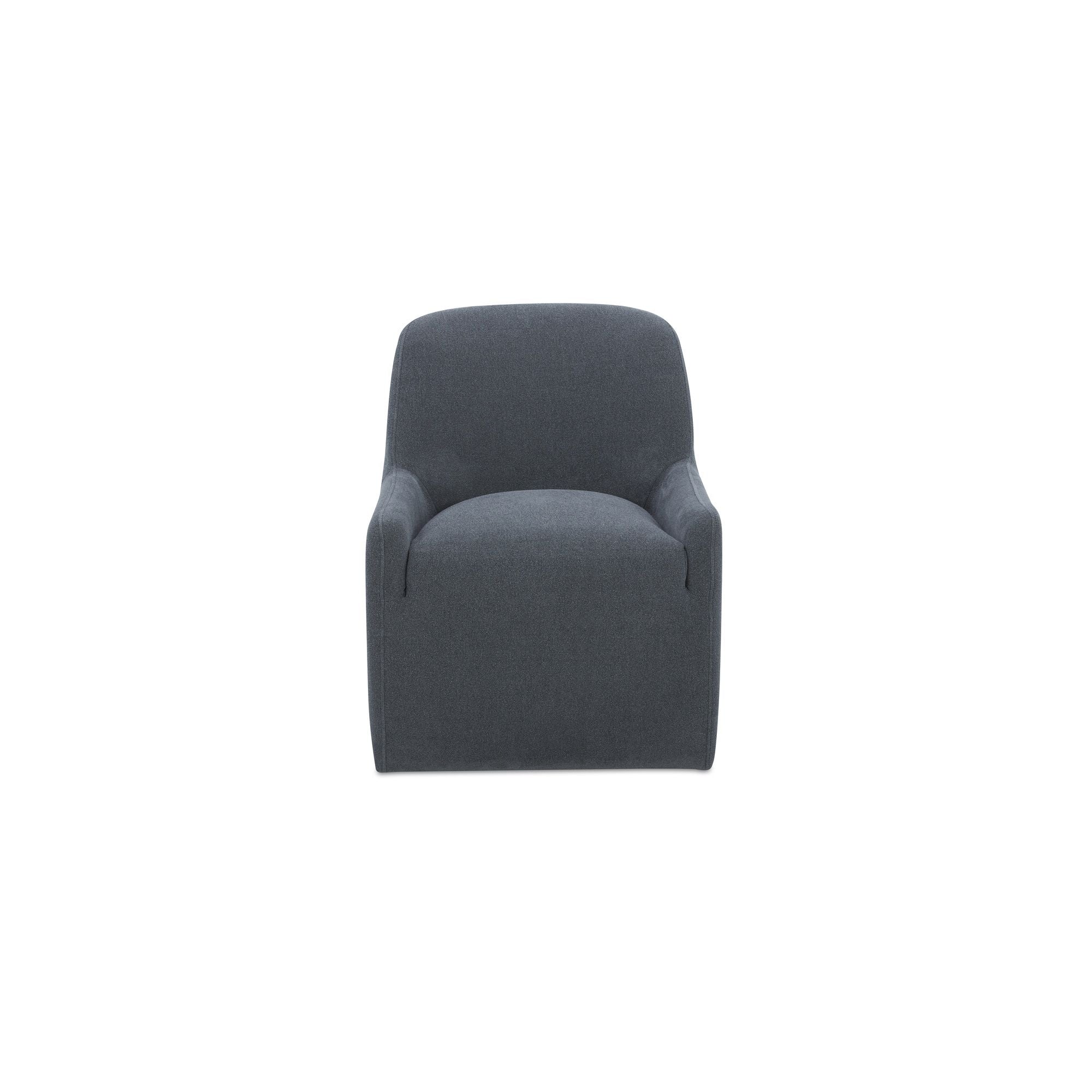 Maisie - Fabric Rolling Dining Chair - Slate Blue