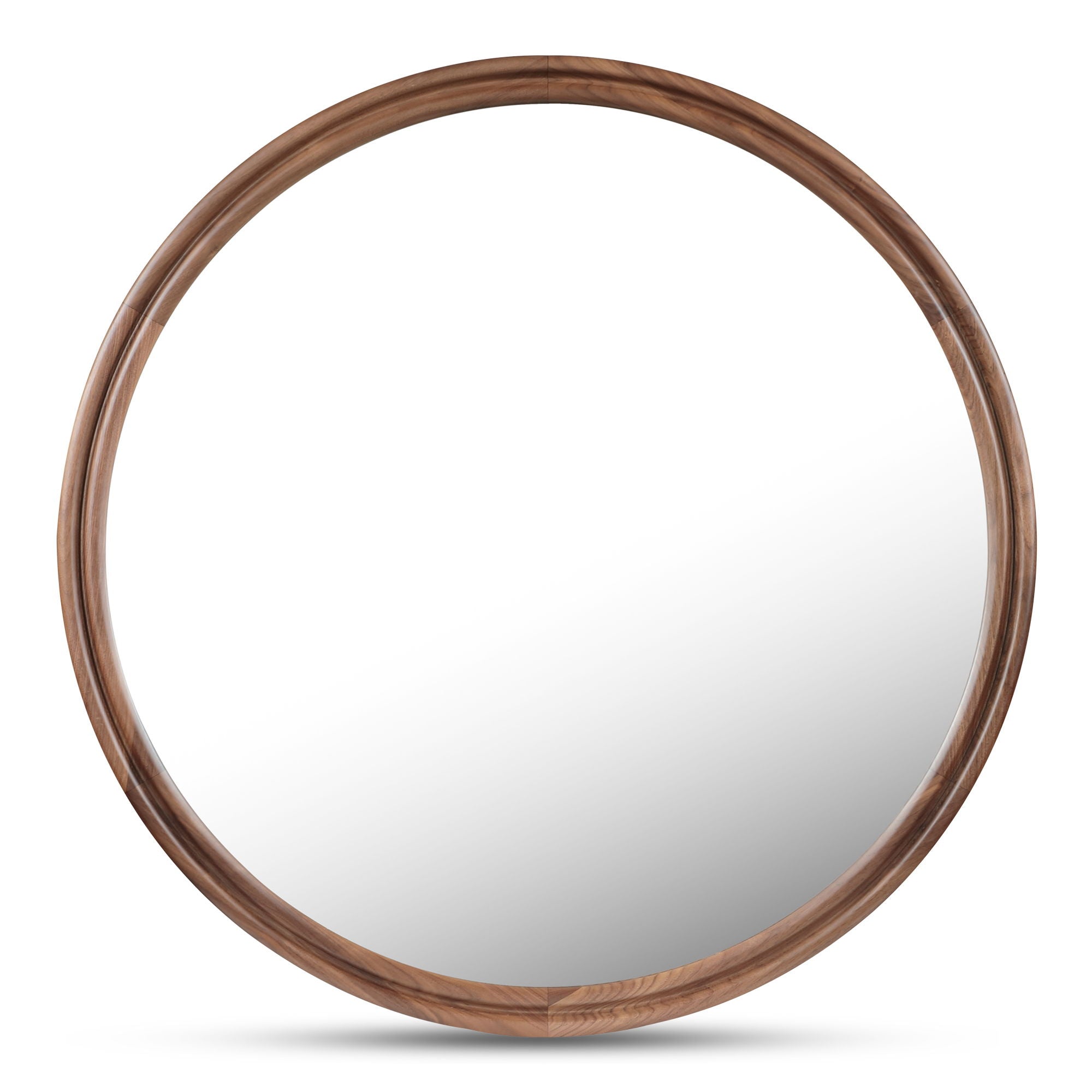 Alcott - Round Accent Mirror Large - Dark Brown