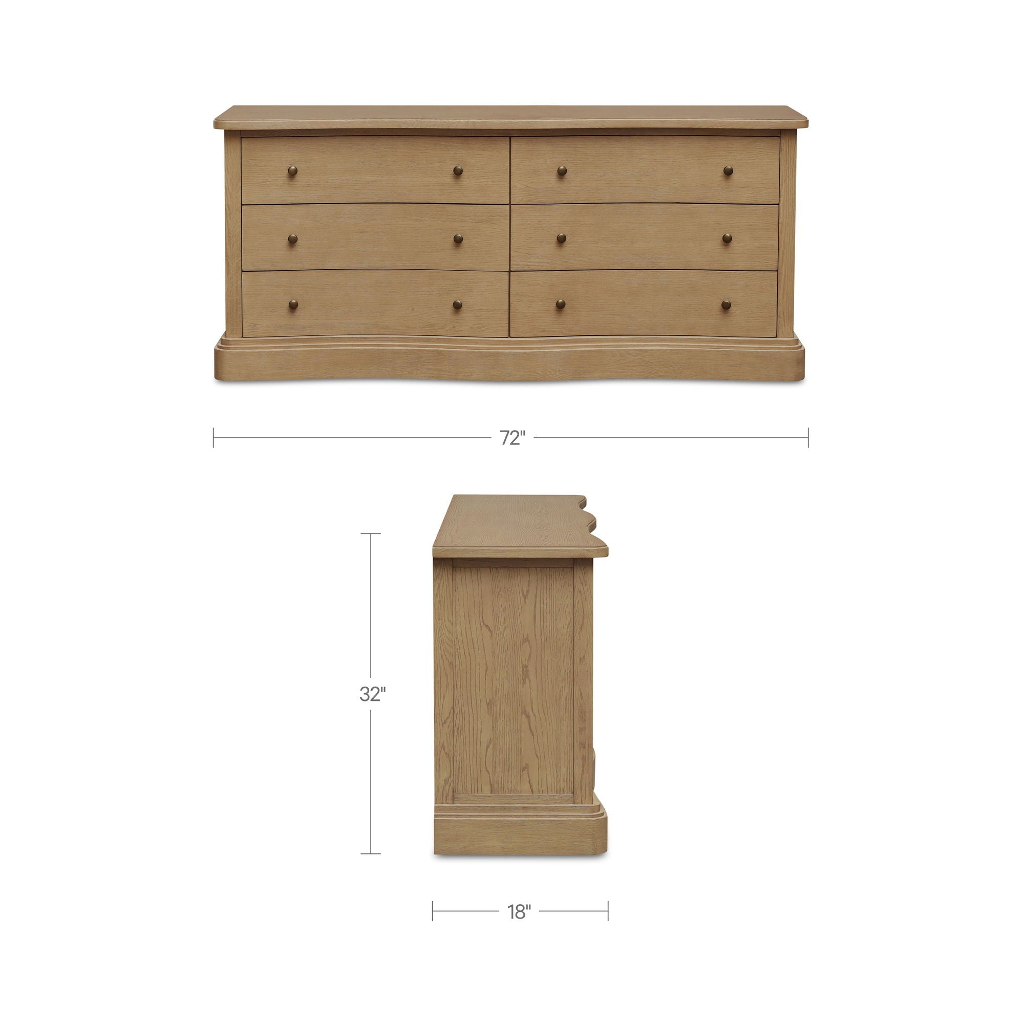 Clarence - 6 Drawer Dresser - Natural
