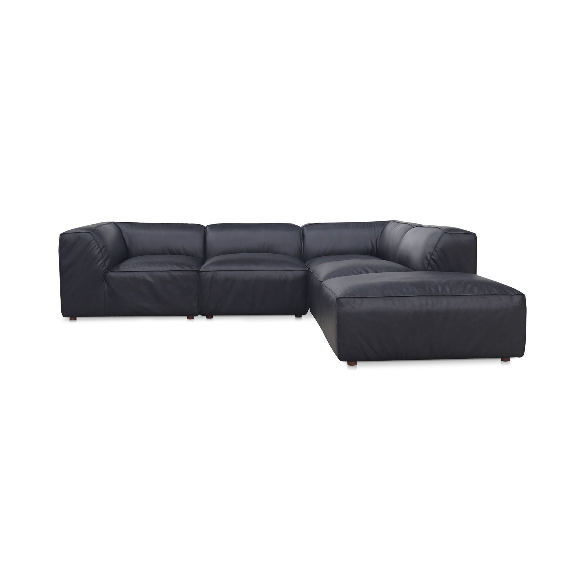 Form - Dream Modular Leather Sectional - Vantage Black