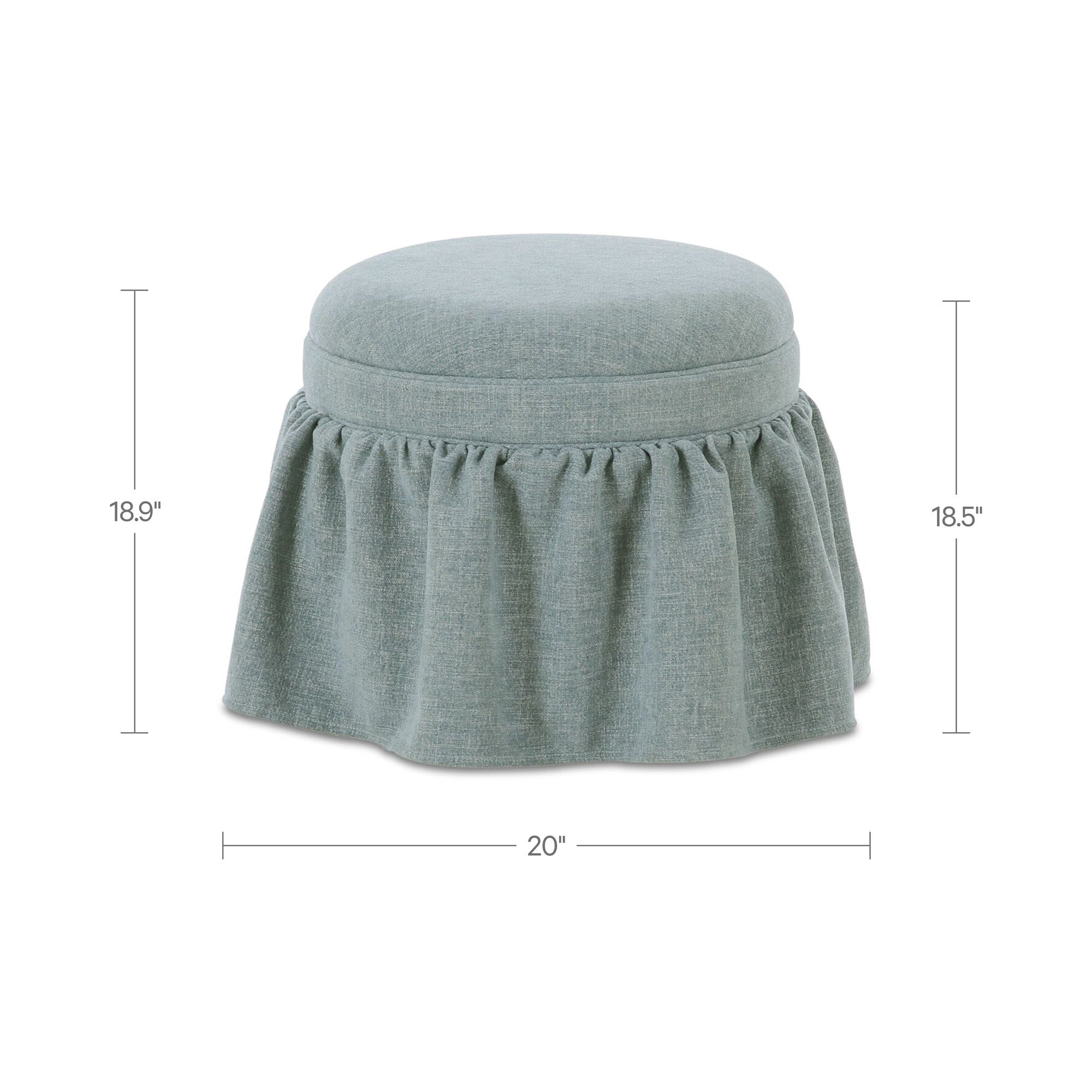 Heidi - Storage Ottoman - Light Blue