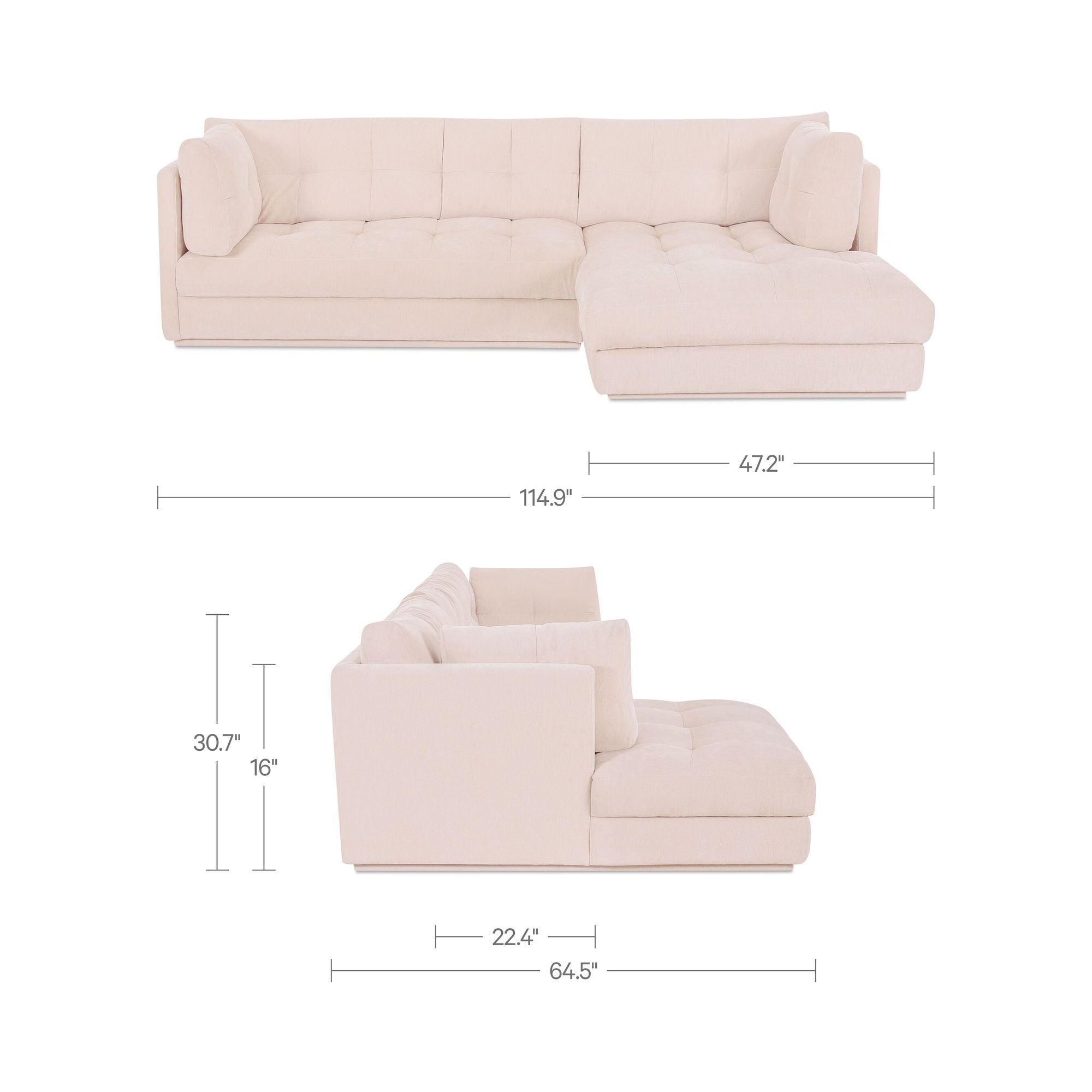 Mischa - Right Sectional - Light Beige