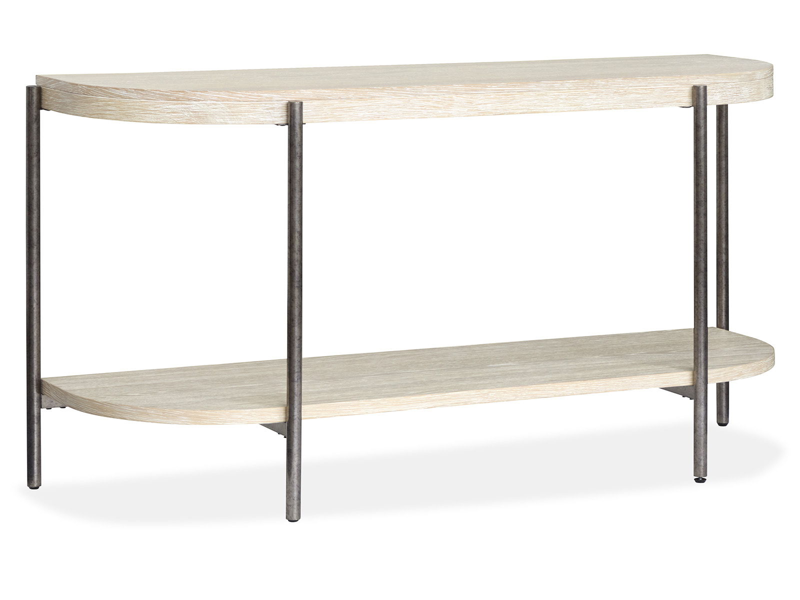 Jennings - Demilune Sofa Table - Edgecomb Grey And Weathered Antique Nickel