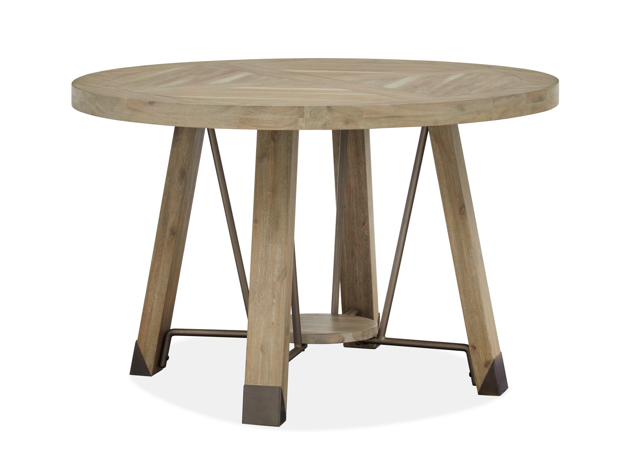 Ainsley - Round Dining Table - Cerused Khaki