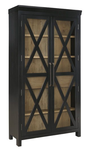 Ridgester - Display Cabinet - Light Brown / Black