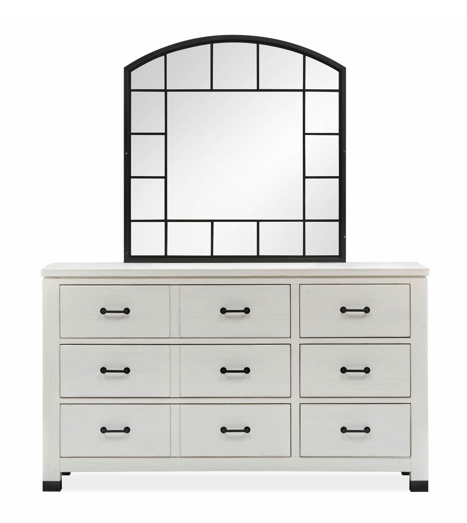 Harper Springs - Drawer Dresser With Shaped Mirror - Silo White