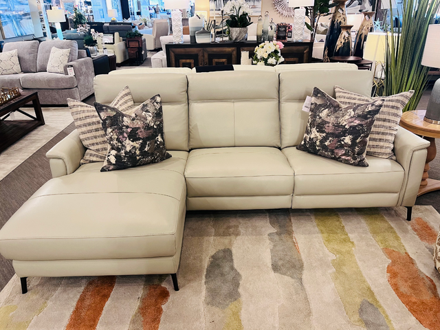 Leather Power Reclining Sectional