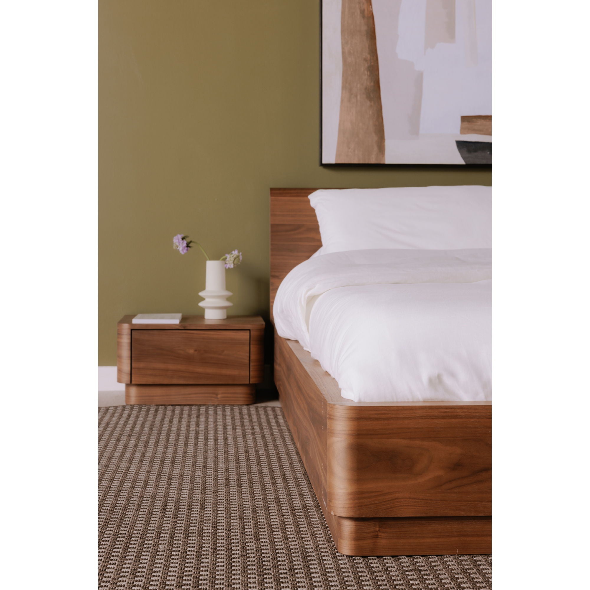 Round Off - King Bed - Natural Walnut