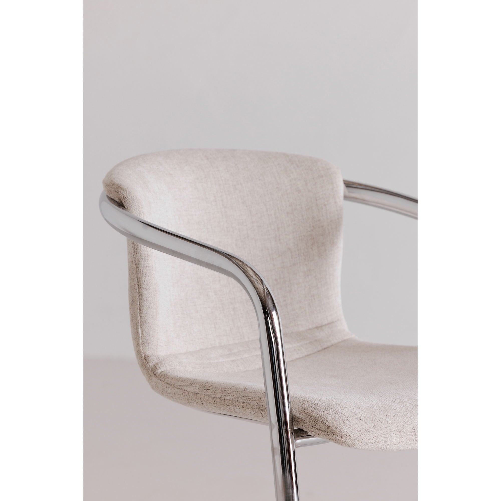 Freeman - Chrome Frame Counter Stool (Set of 2) - Blended Cream