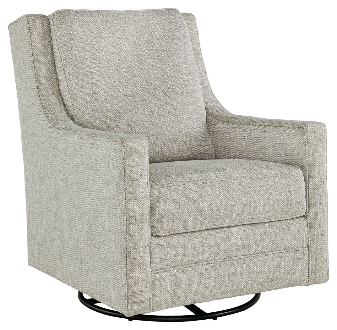 Kambria - Swivel Glider Accent Chair - Fabric - Fog