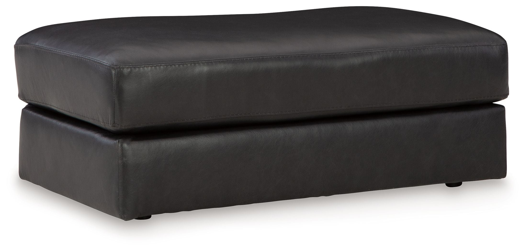 Amiata - Ottoman - Leather Match - Onyx