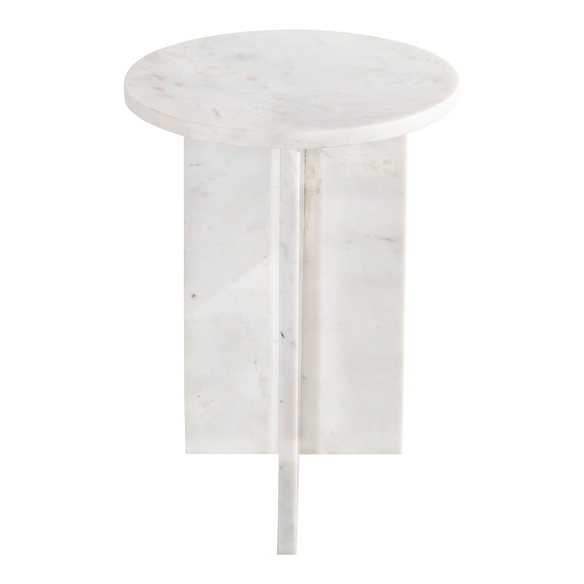 Grace - Marble Accent Table - White