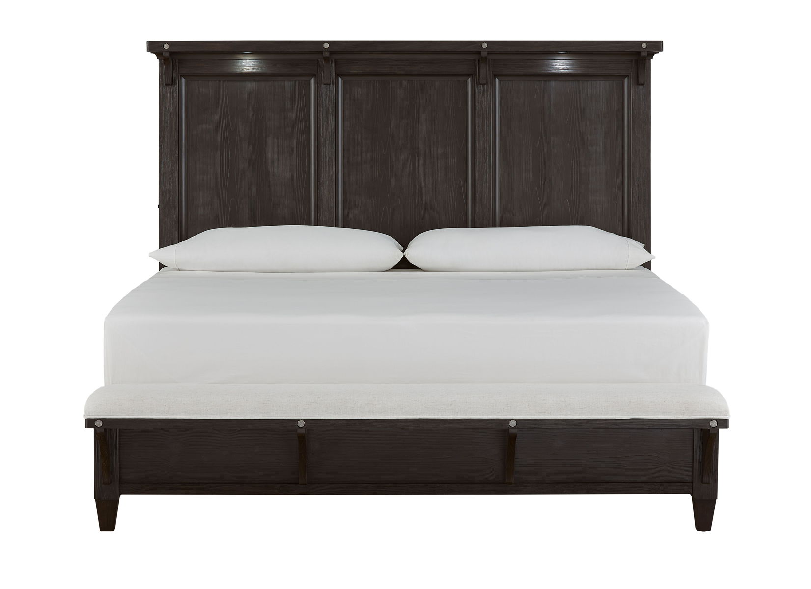 Sierra - Complete Lighted Panel Bed With Upholstered Footboard