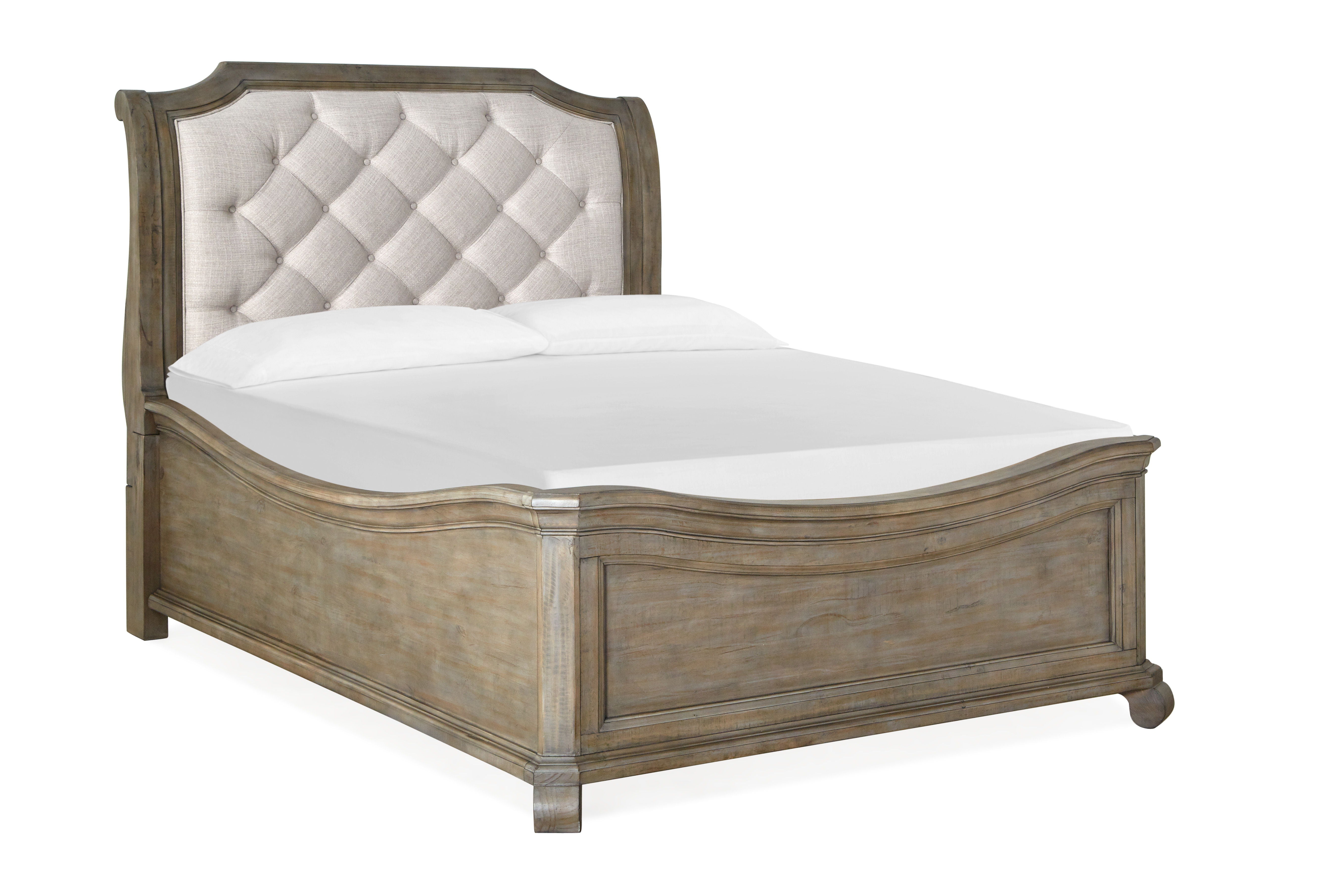 Tinley Park - Complete Sleigh Bed With Shaped Footboard